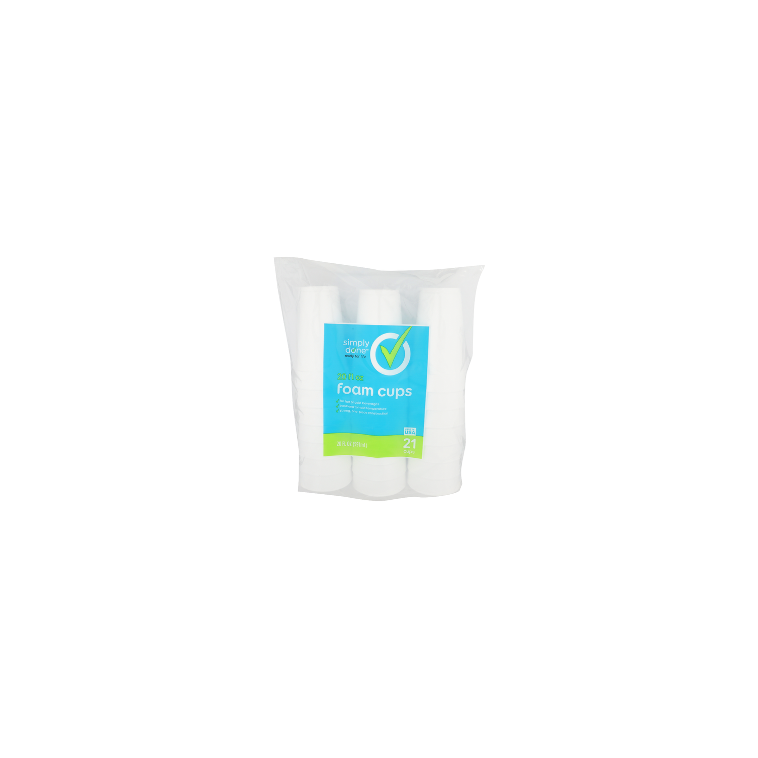 Simply Done Foam Cups - 20 Fluid Ounce - 21 Count Image 1 of 2