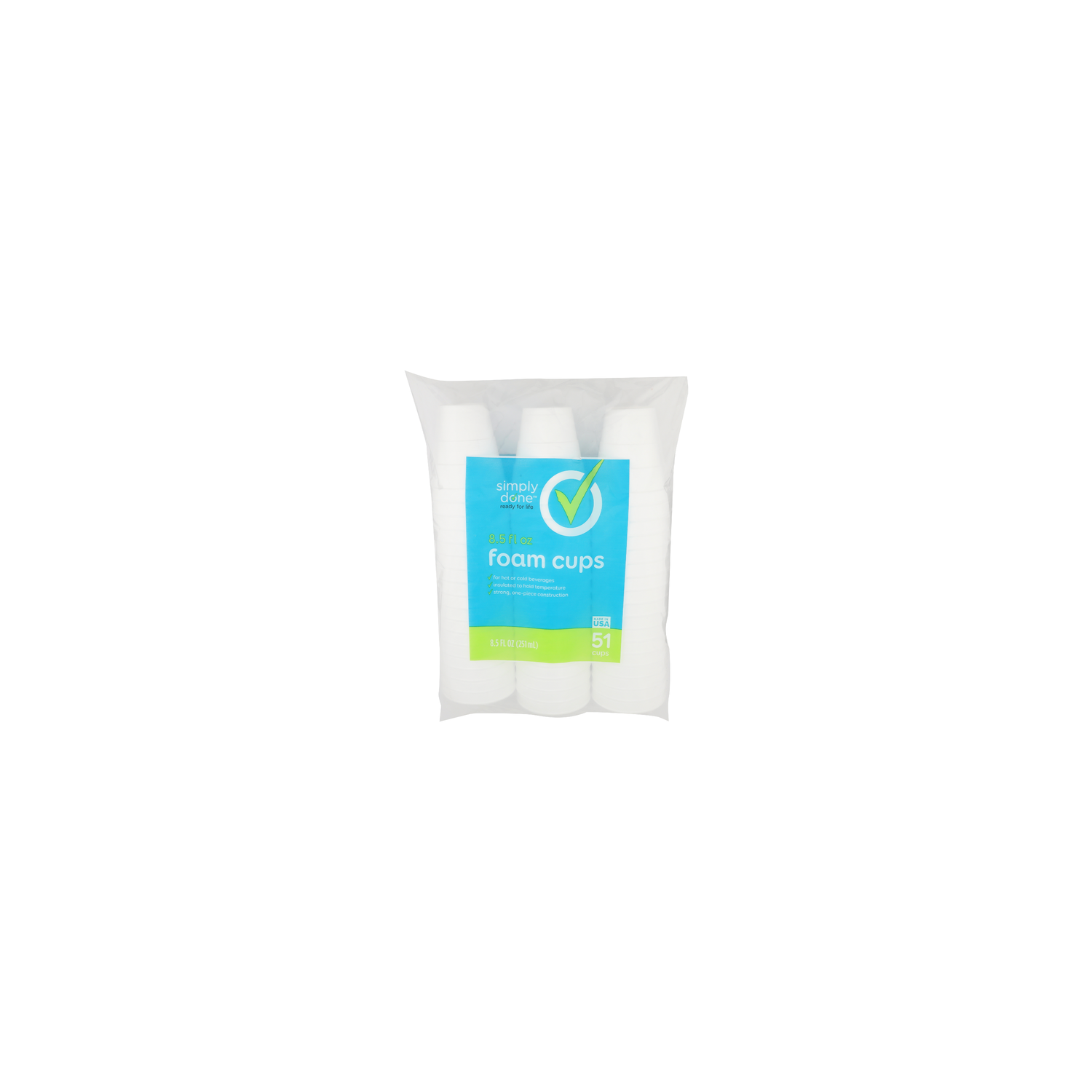 Simply Done Foam Cups - 8.5 Fluid Ounce - 51 Count Image 1 of 2