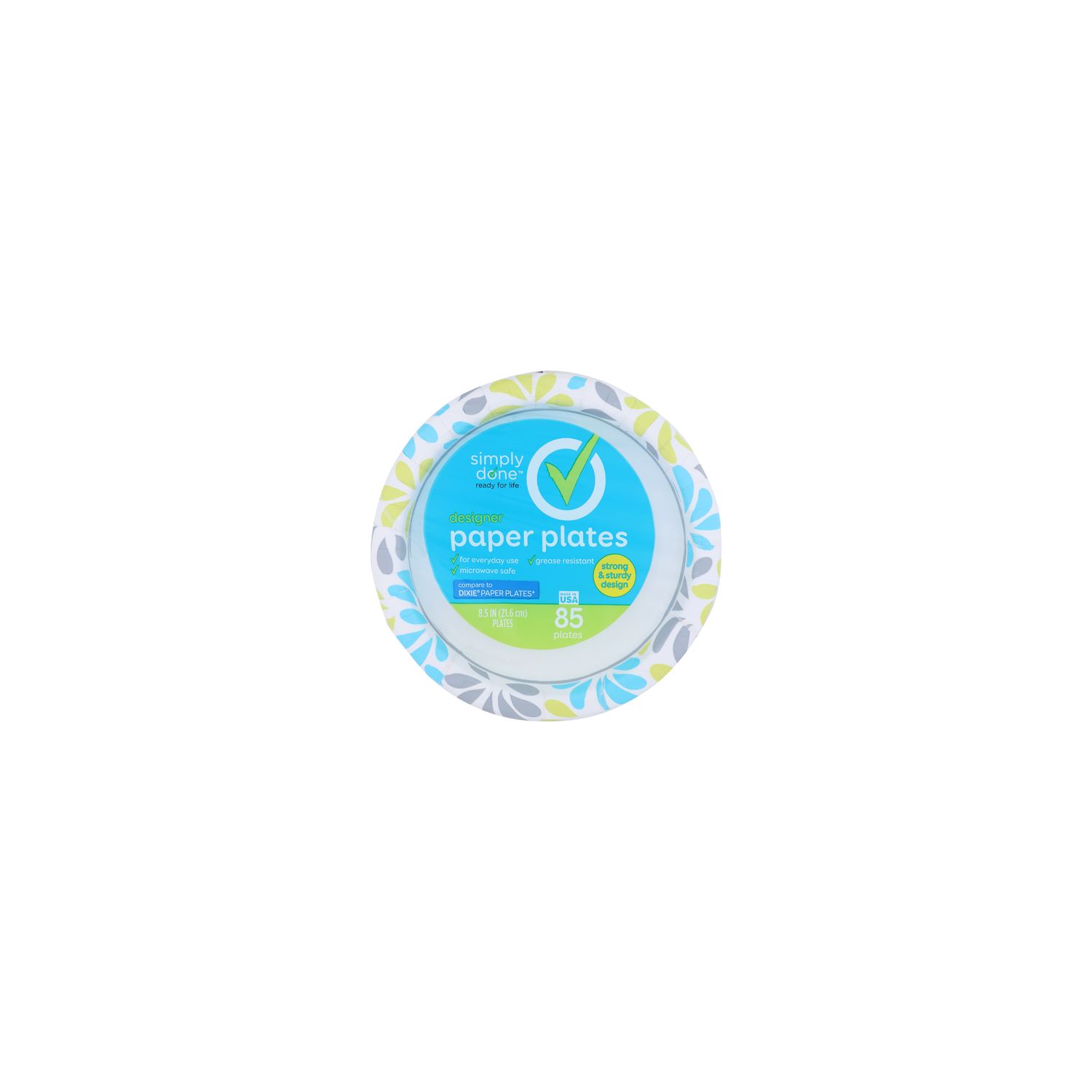 Simply Done Designer Paper Plates - 85 Count Image 1 of 2