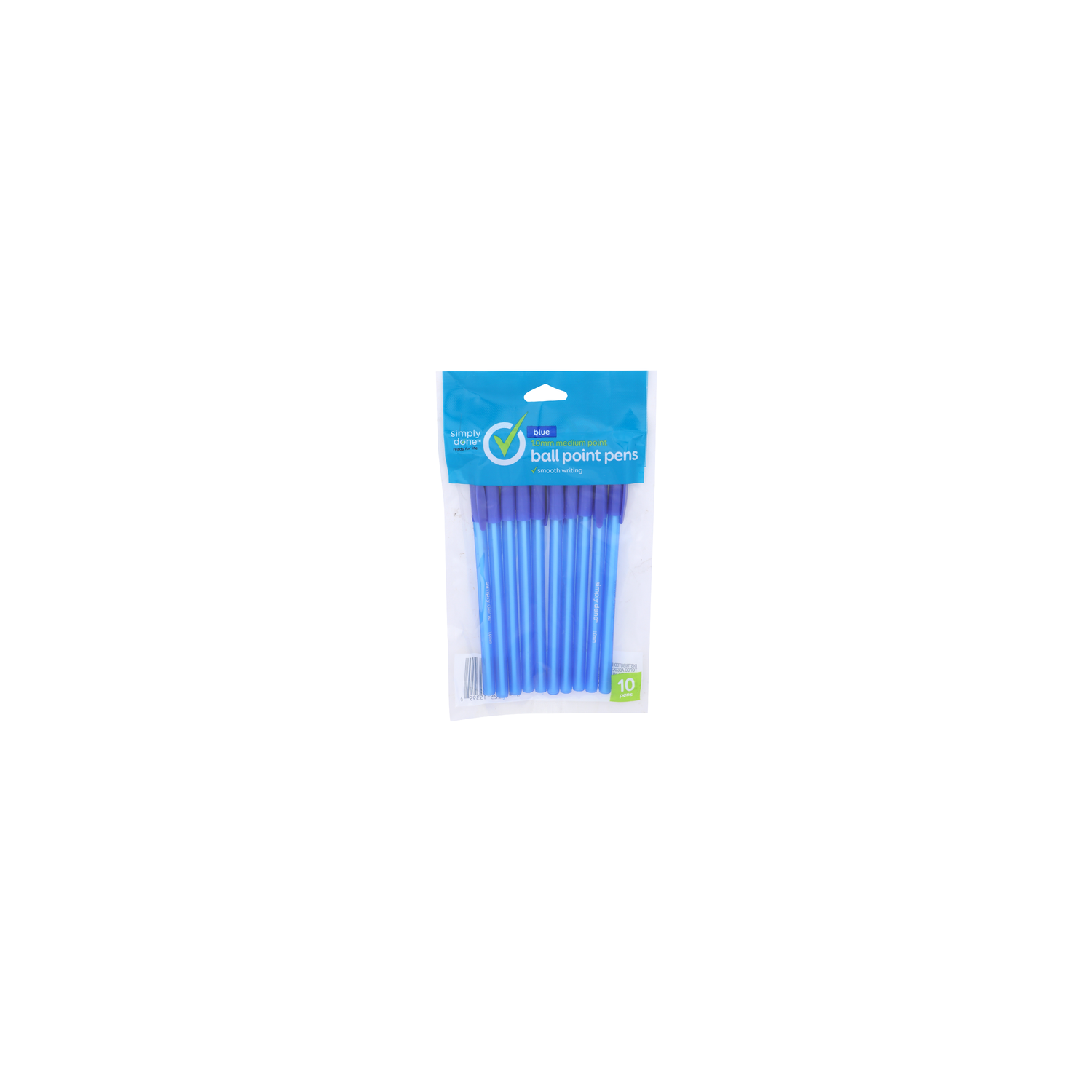 Simply Done Blue Medium Point Ball Pens - 10 Count Image 1 of 2