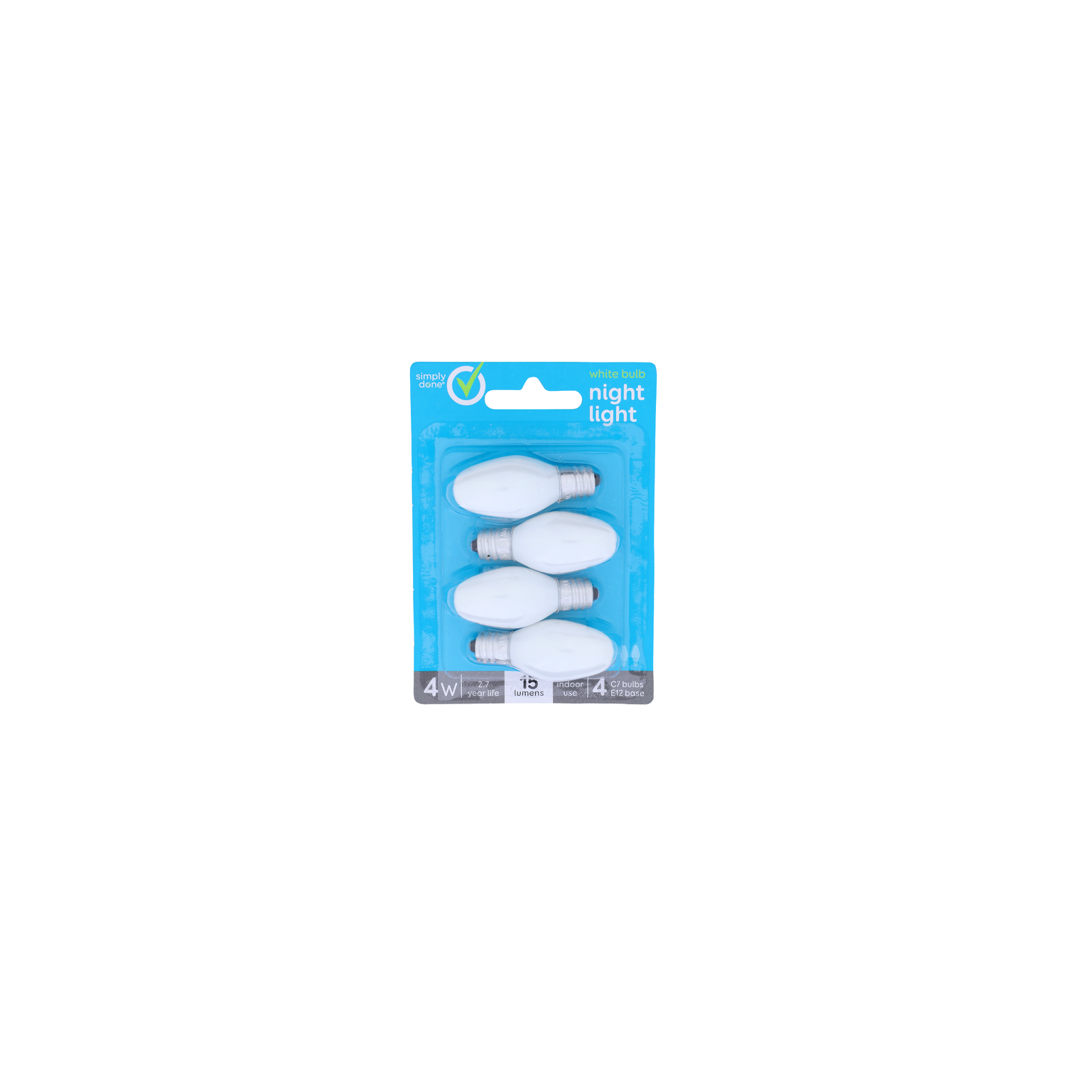 Simply Done Night Light White Bulb - 4 Count Image 1 of 2