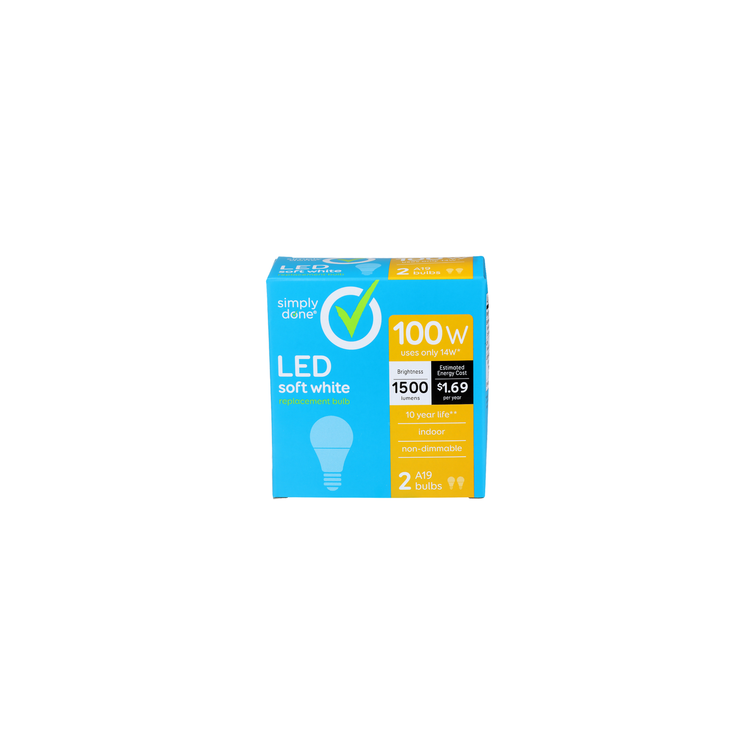 Simply Done Soft White A19 Bulbs - 2 Count Image 1 of 3
