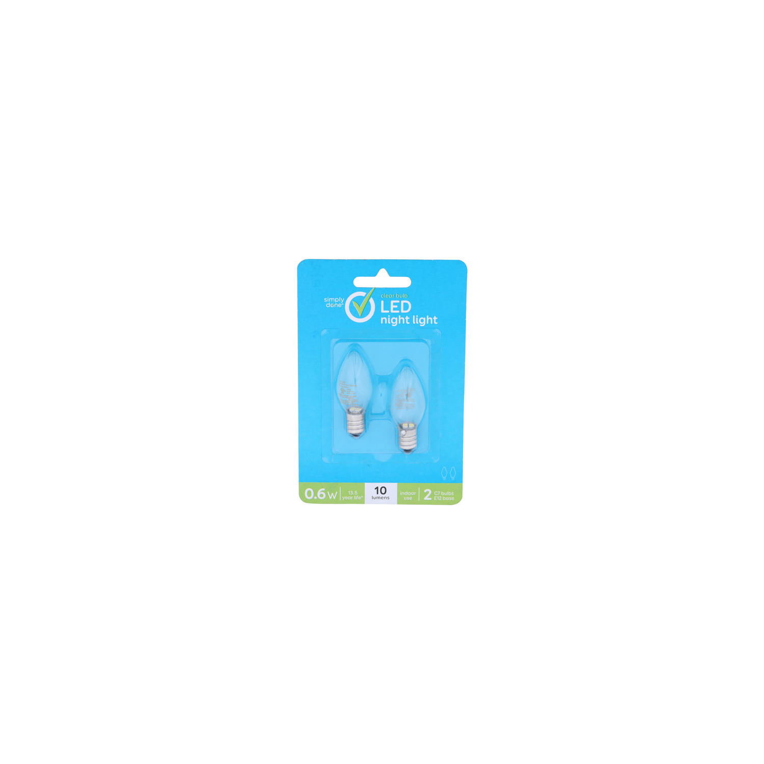 Simply Done Clear Bulb Night Light Led - 2 Count Image 1 of 2