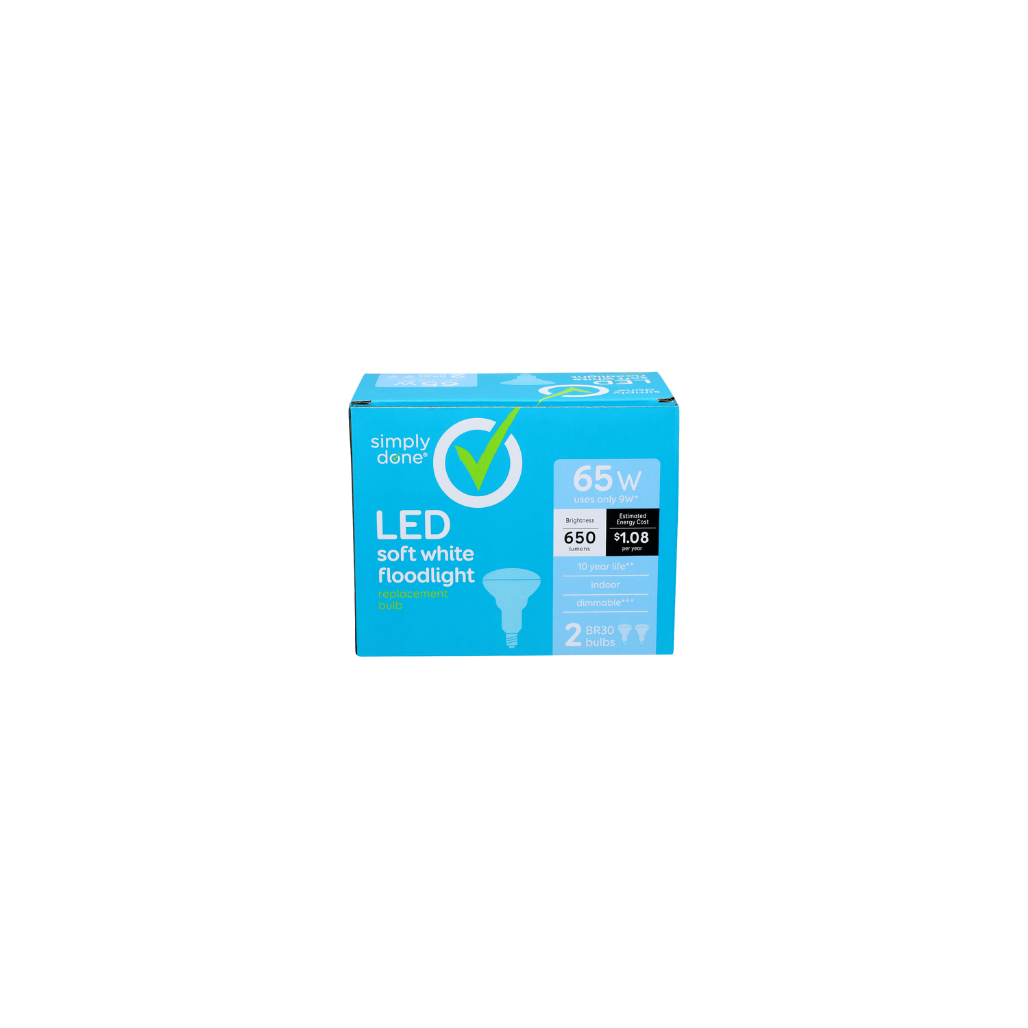 Simply Done Soft White Floodlight Br30 Bulbs Led - 2 Count Image 1 of 2