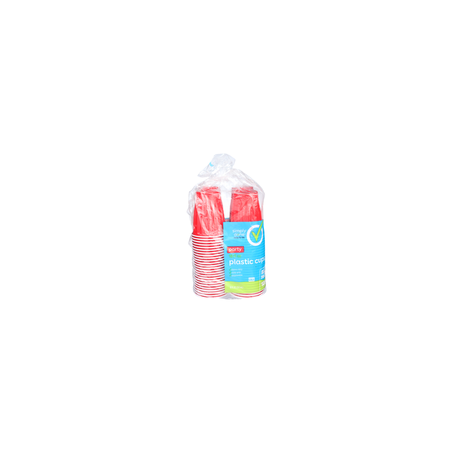 Simply Done Party Plastic Cups - 18 Fluid Ounce - 100 Count Image 1 of 2