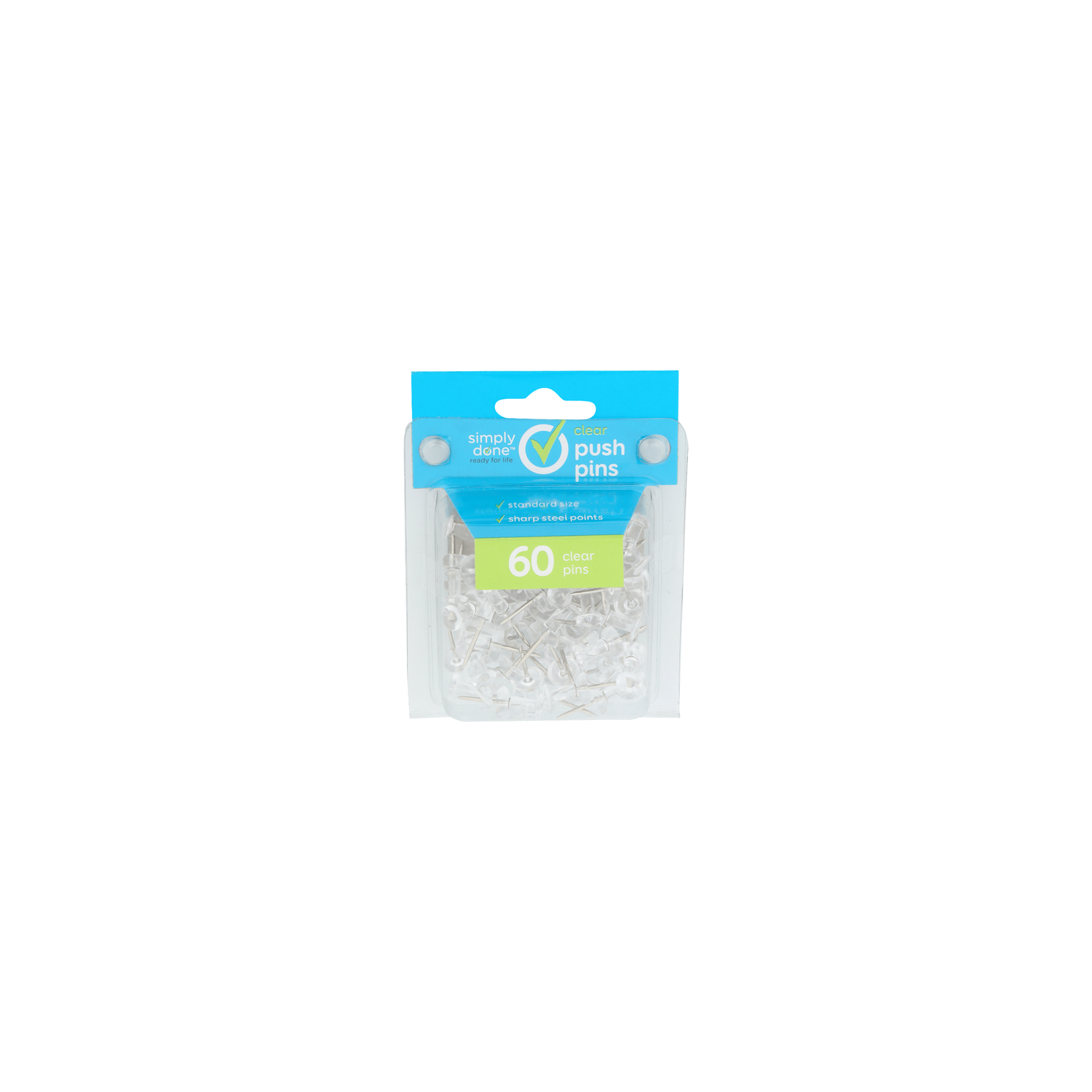 Simply Done Clear Push Pins - 60 Count Image 1 of 2
