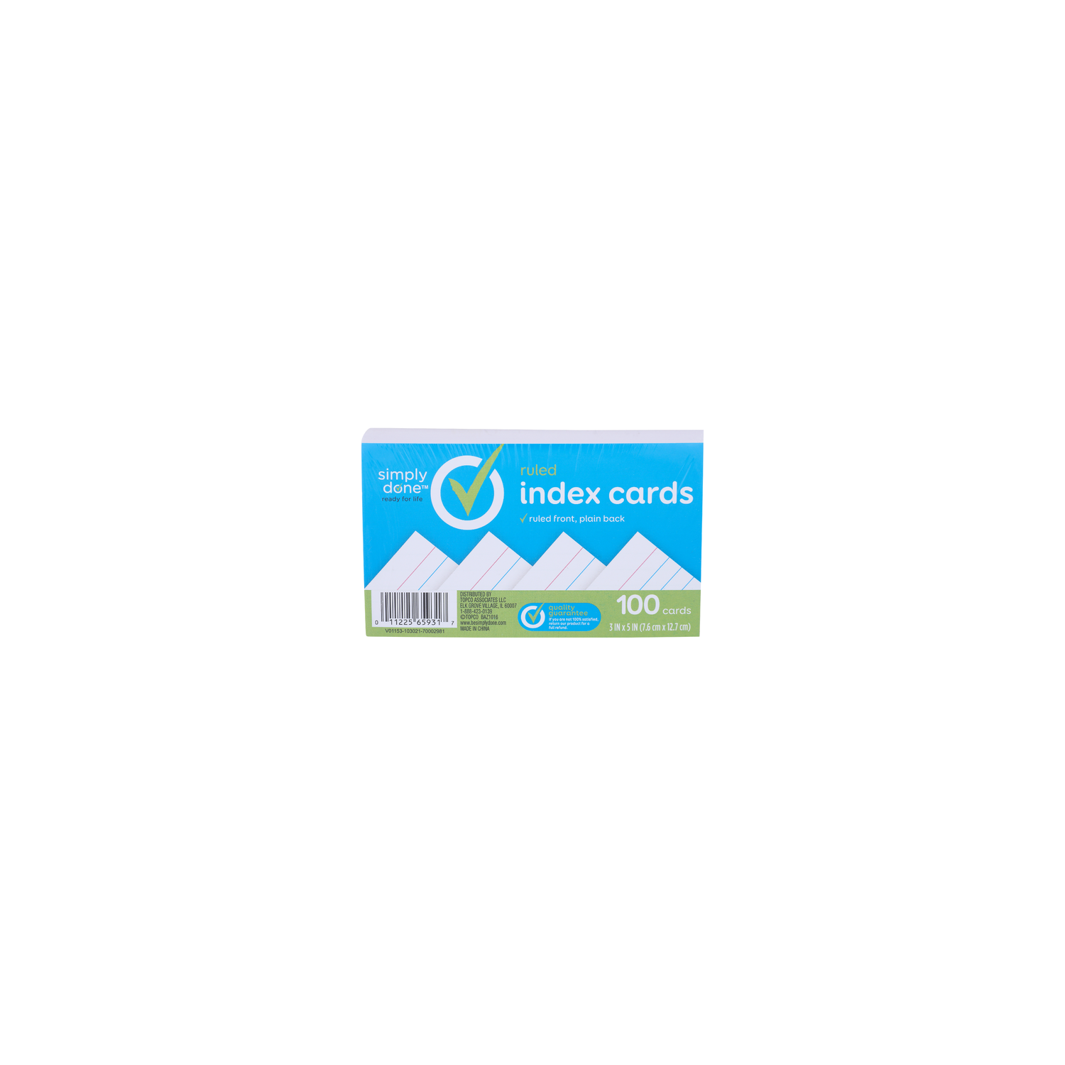 Simply Done Ruled Index Cards - 100 Count Image 1 of 2