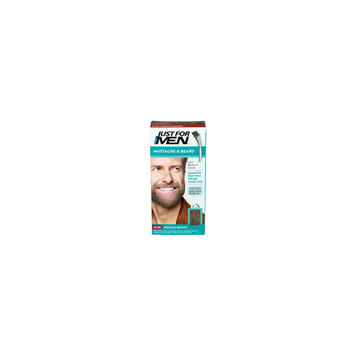 Just For Men M-35 Medium Brown Easy Brush-In Color - 1 Each Image 1 of 3