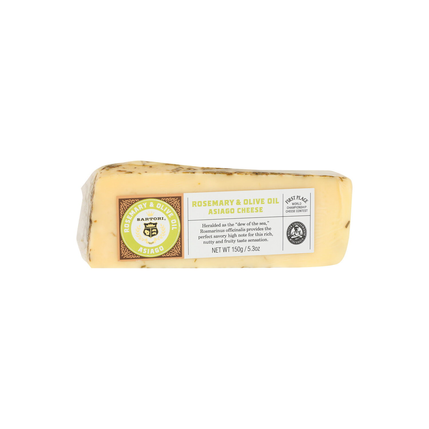 Sartori Rosemary & Olive Oil Asiago Cheese Wedge - 150 Gram Image 1 of 4