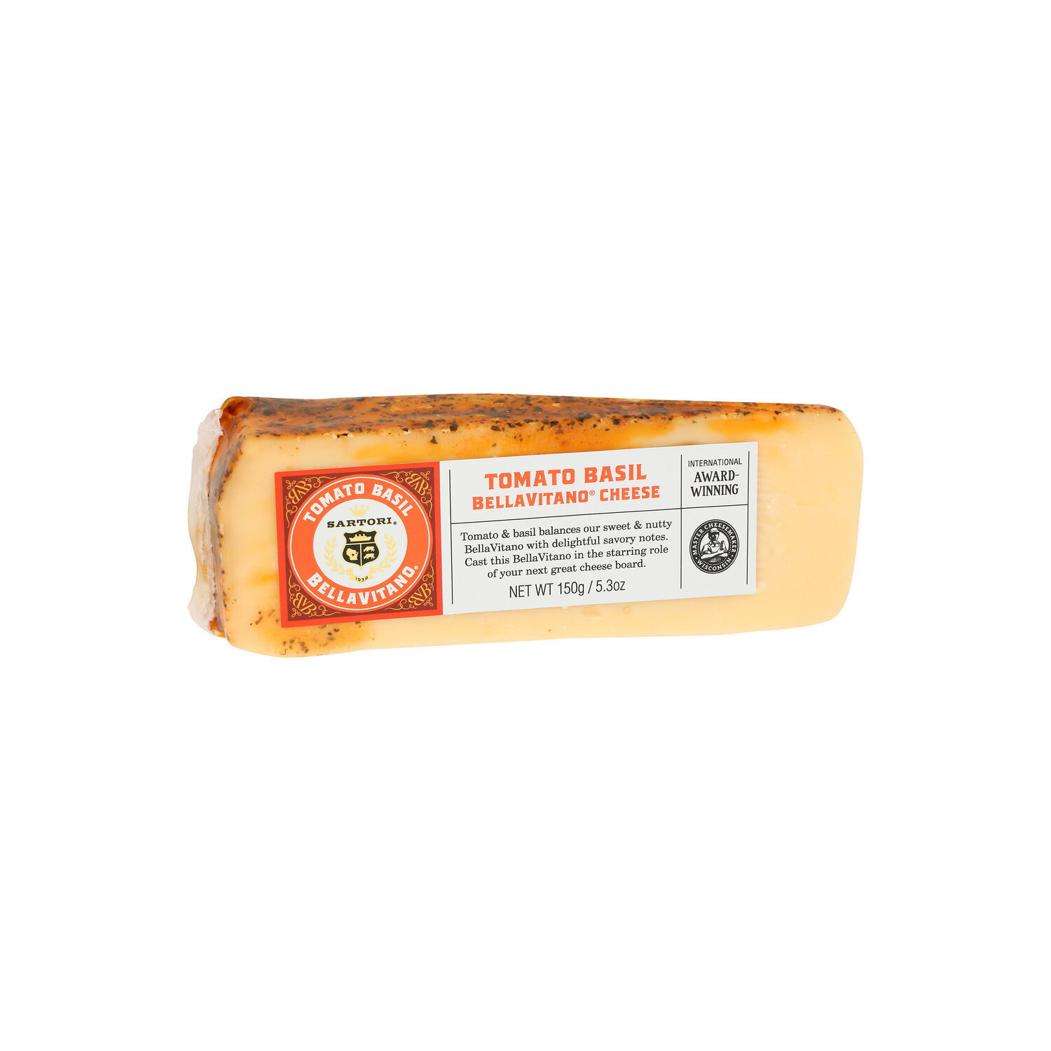 Sartori Tomato Basil Wedge Bellavitano - 150 Gram Image 1 of 4