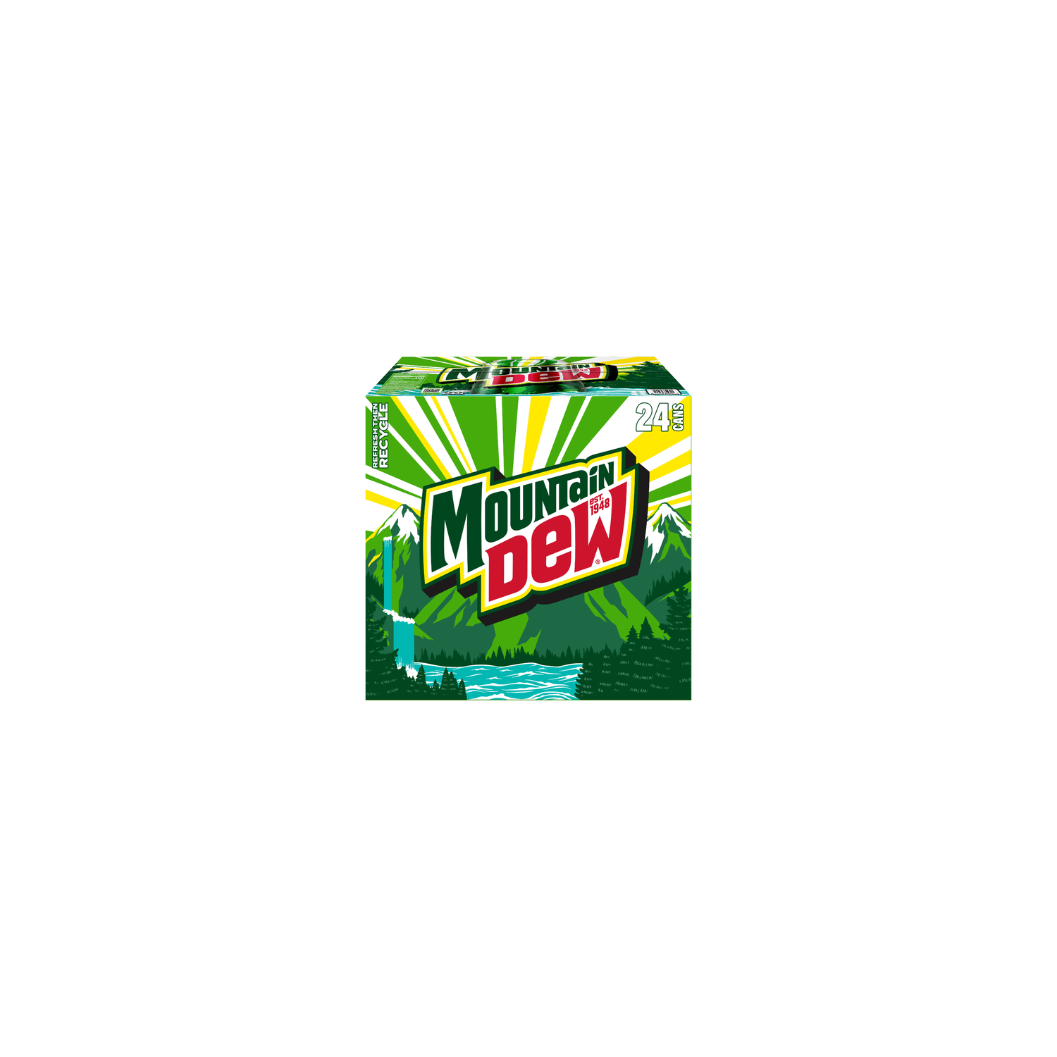 Mountain Dew Soda Soft Drink - 24 Count