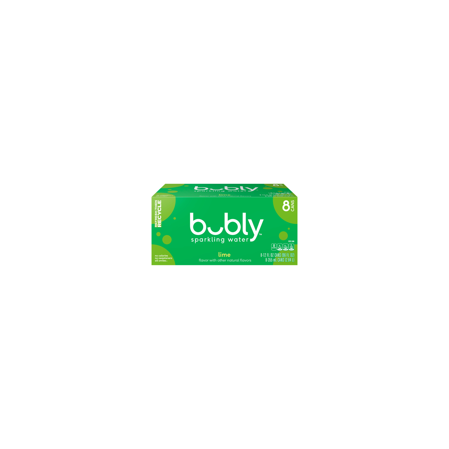 Bubly Sparkling Water Lime - 96 Fluid Ounce