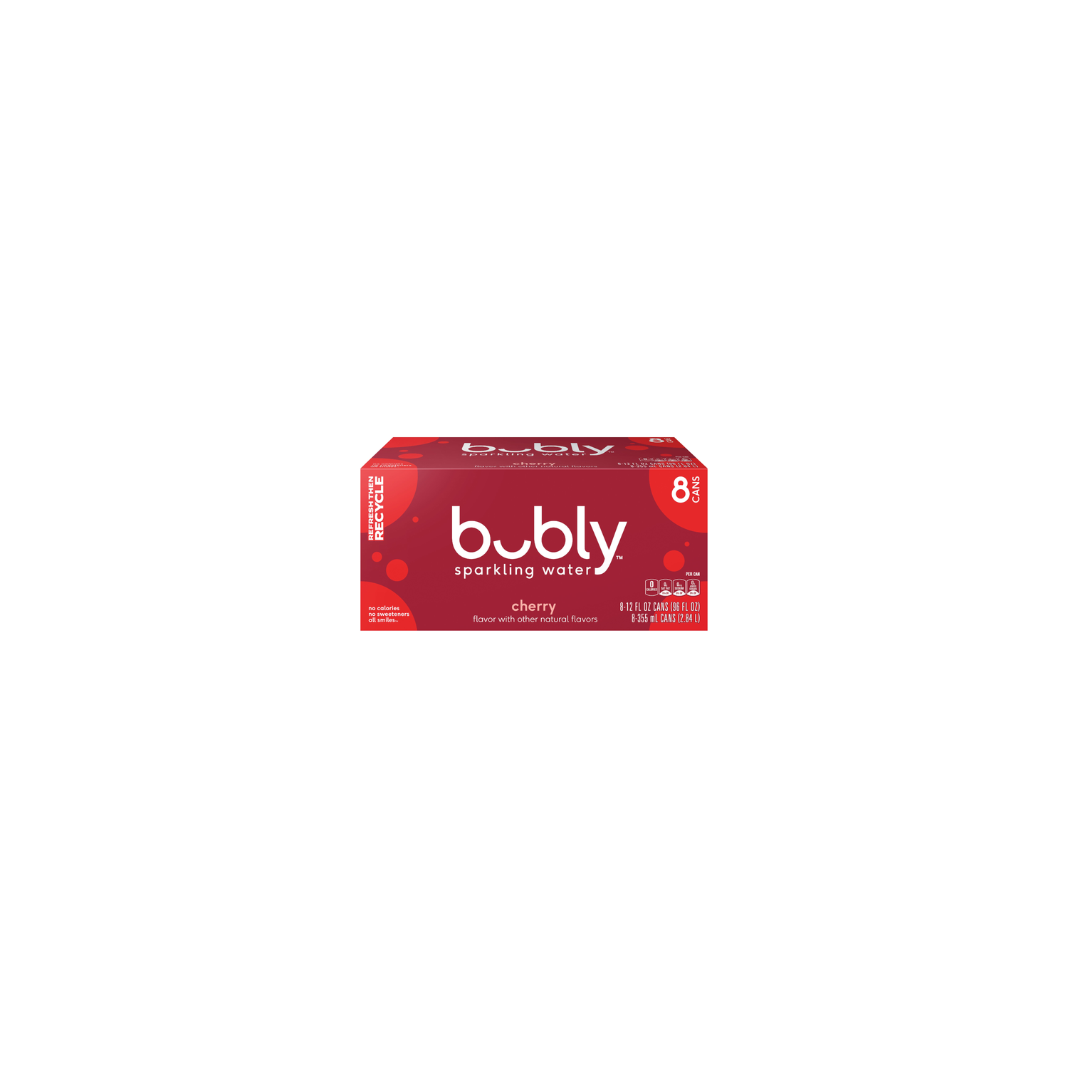 Bubly Sparkling Water Cherry - 96 Fluid Ounce