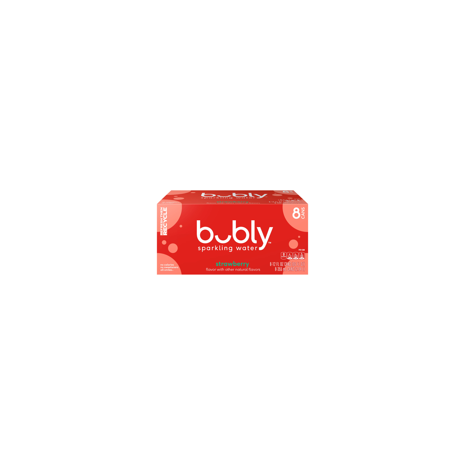 Bubly Strawberry Sparkling Water - 96 Fluid Ounce