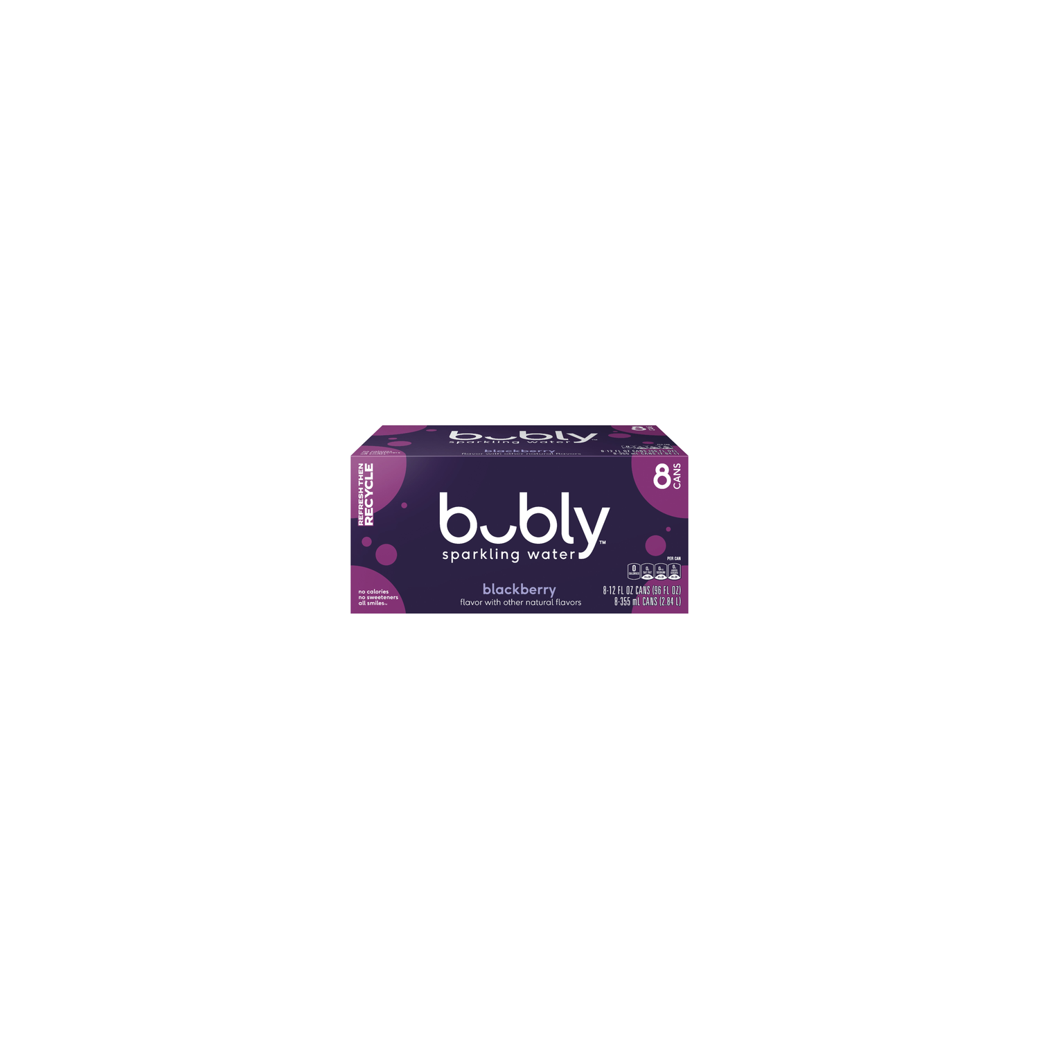 Bubly Sparkling Water Blackberry - 96 Fluid Ounce