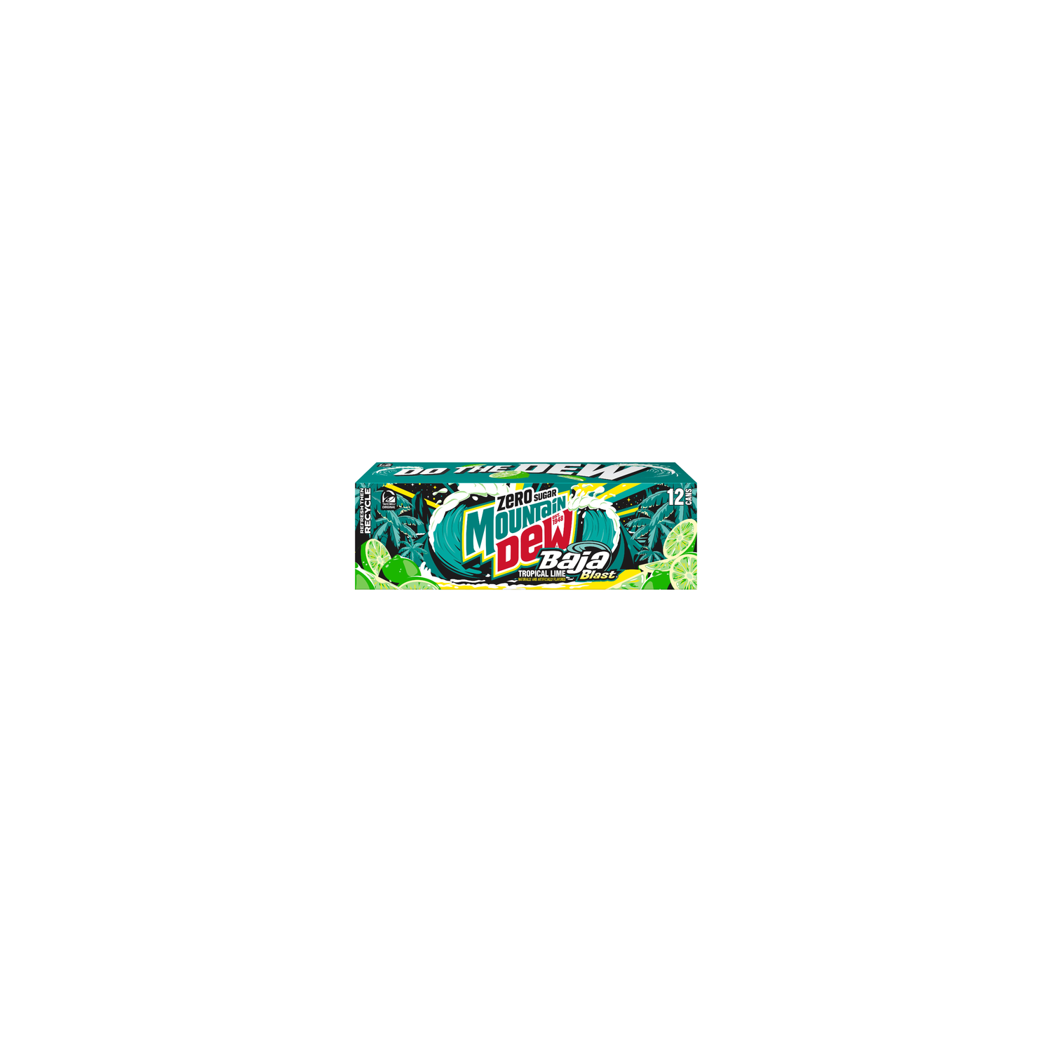 Mountain Dew Zero Sugar Baja Blast Soda Tropical Lime X - 144 Fluid Ounce