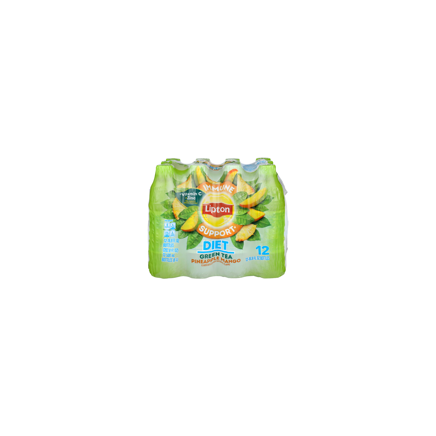 Lipton Pineapple Mango Diet Green Tea - 16.9 Fluid Ounce - 12 Count Image 1 of 4