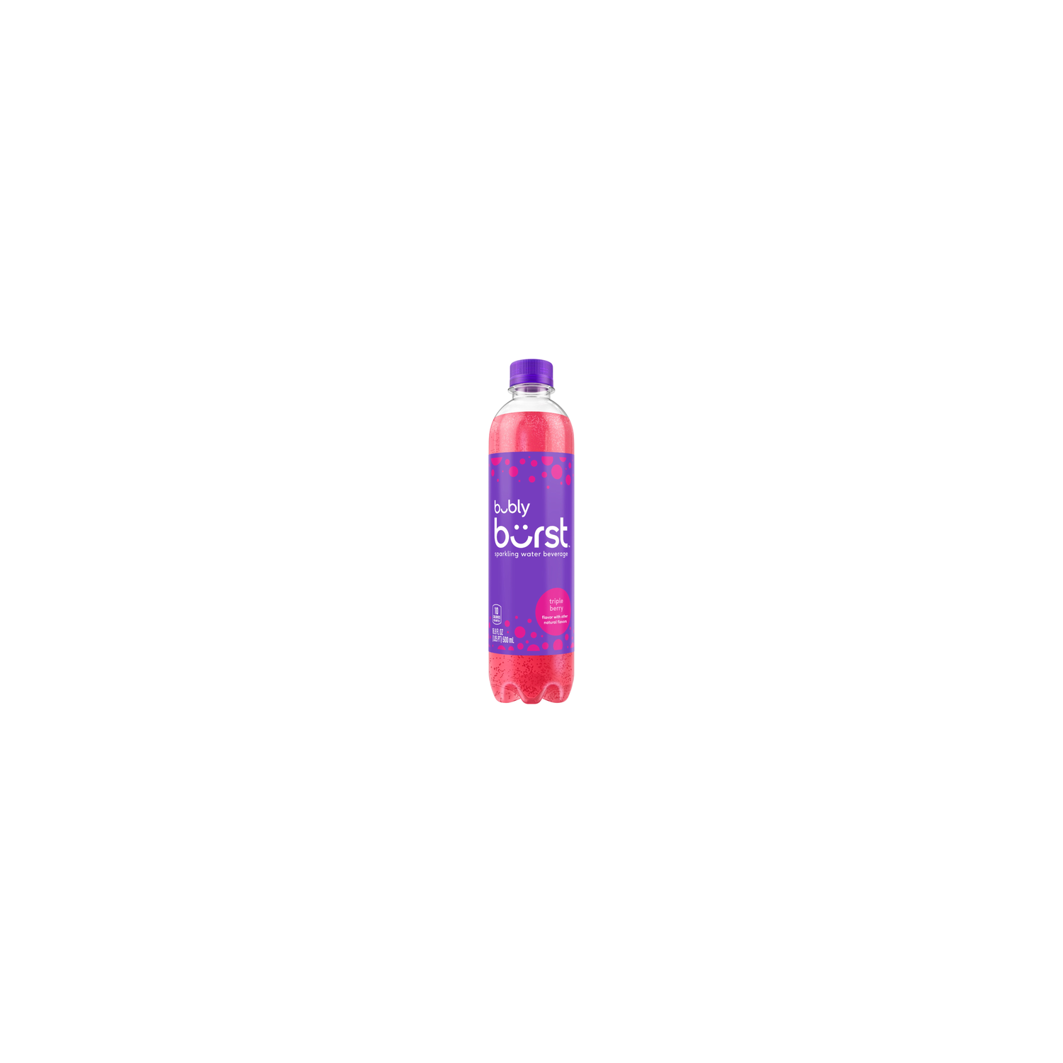 Bubly Burst Sparkling Water Beverage Triple Berry - 16.9 Fluid Ounce
