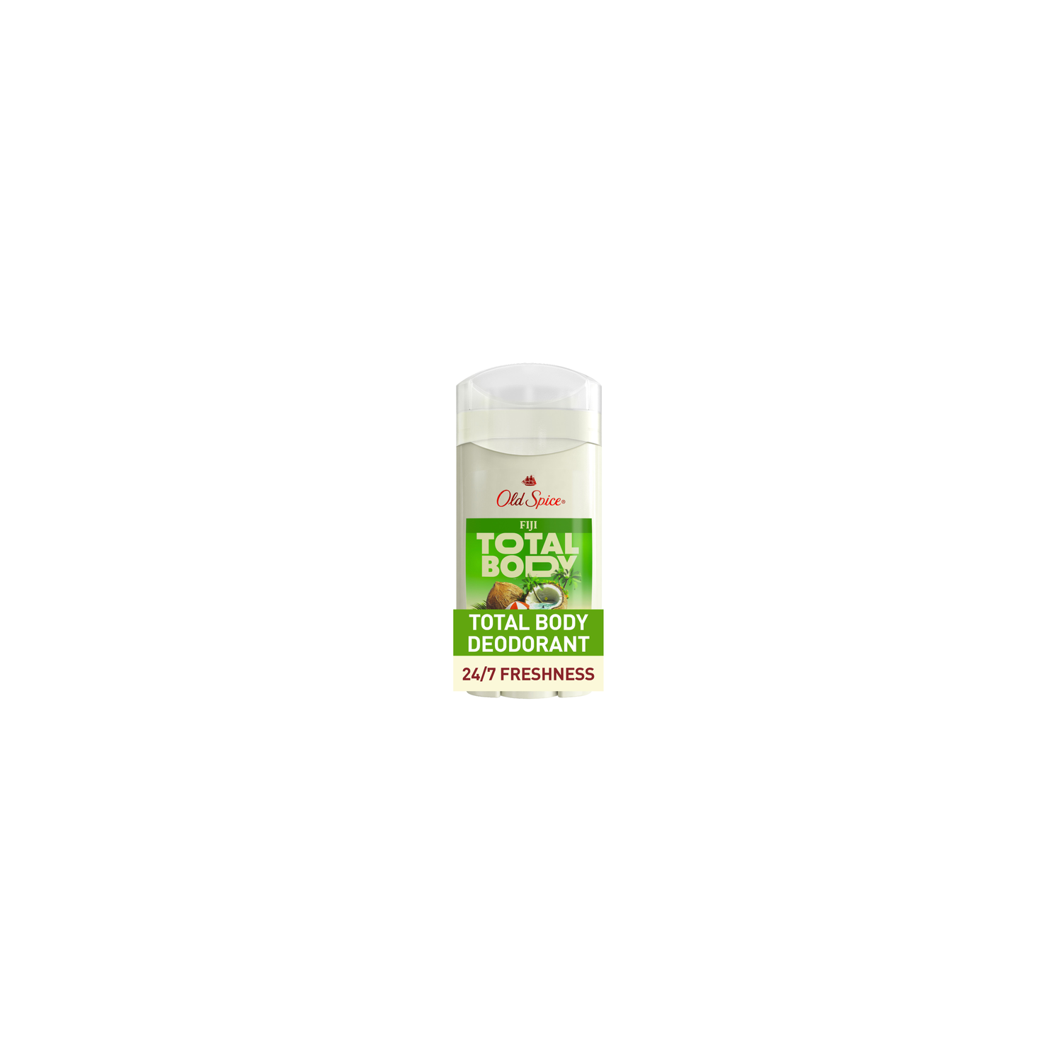 Old Spice Whole Body Deodorant Stick, Aluminum Free Total Deodorant, Fiji Scent, 24/7 Freshness From Pits To Toes And Down Below Dermatologist Tested - 3 Ounce