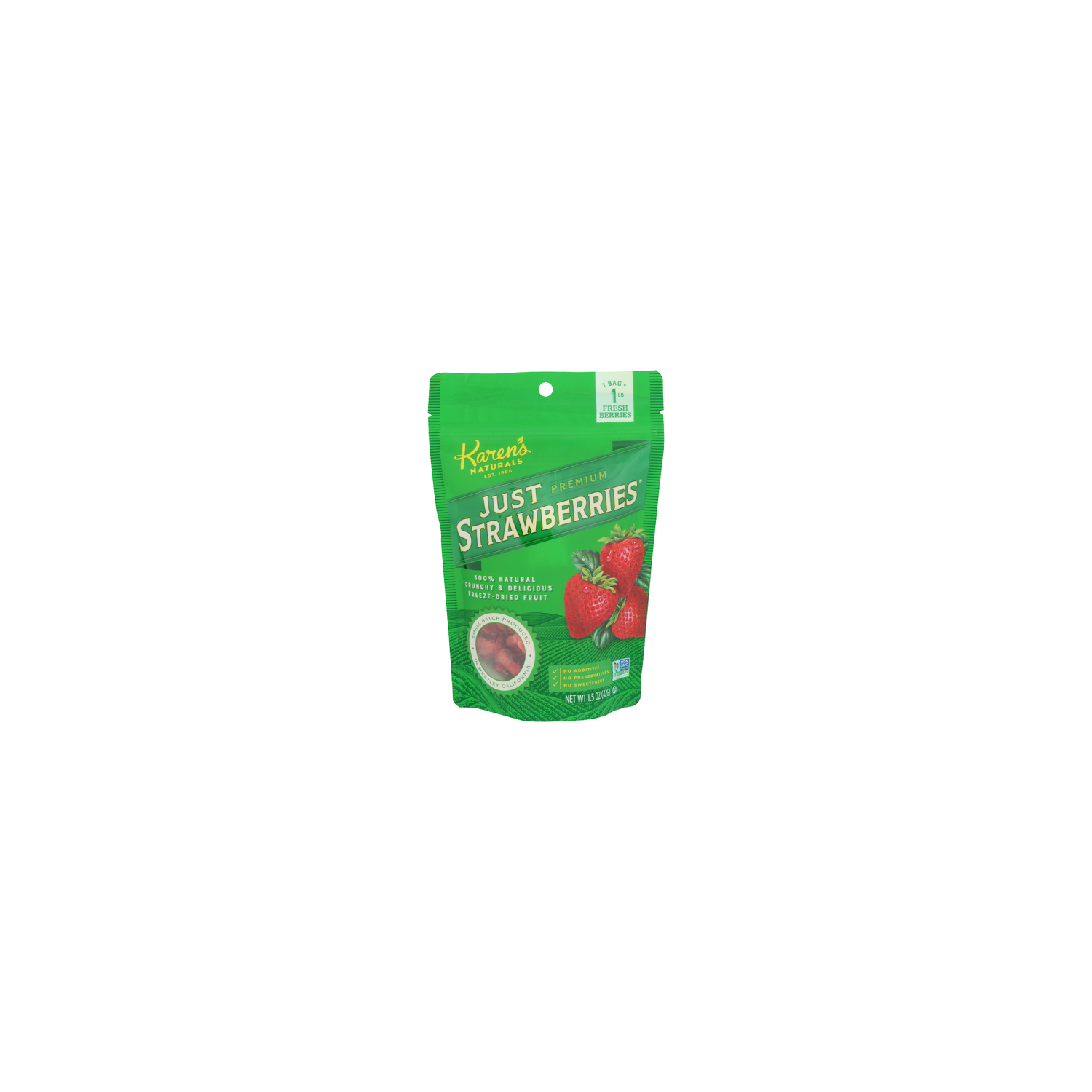 KAREN's Naturals Premium Just Strawberries - 1.5 Ounce Image 1 of 4