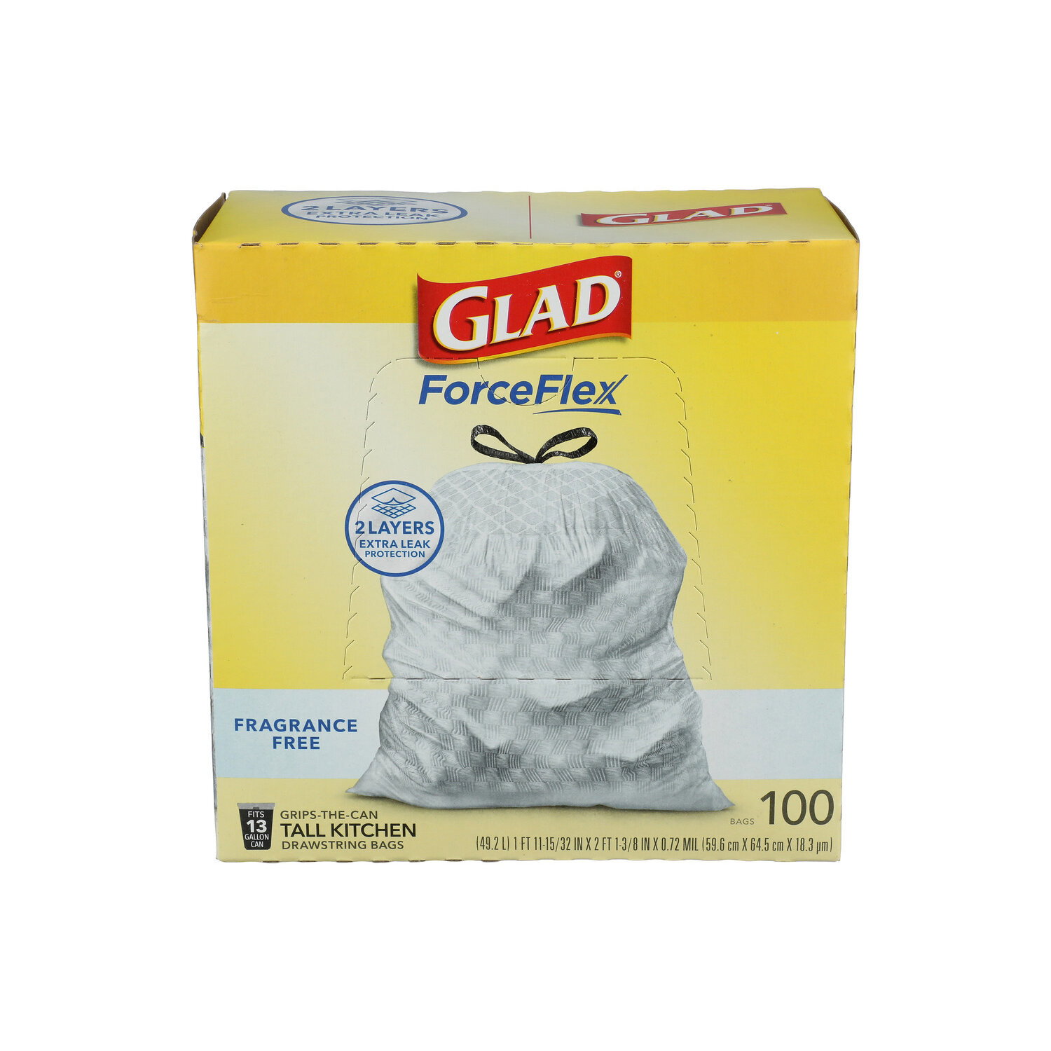 Glad Forceflex Drawstring Fragrance Free - 100 Count Image 1 of 2