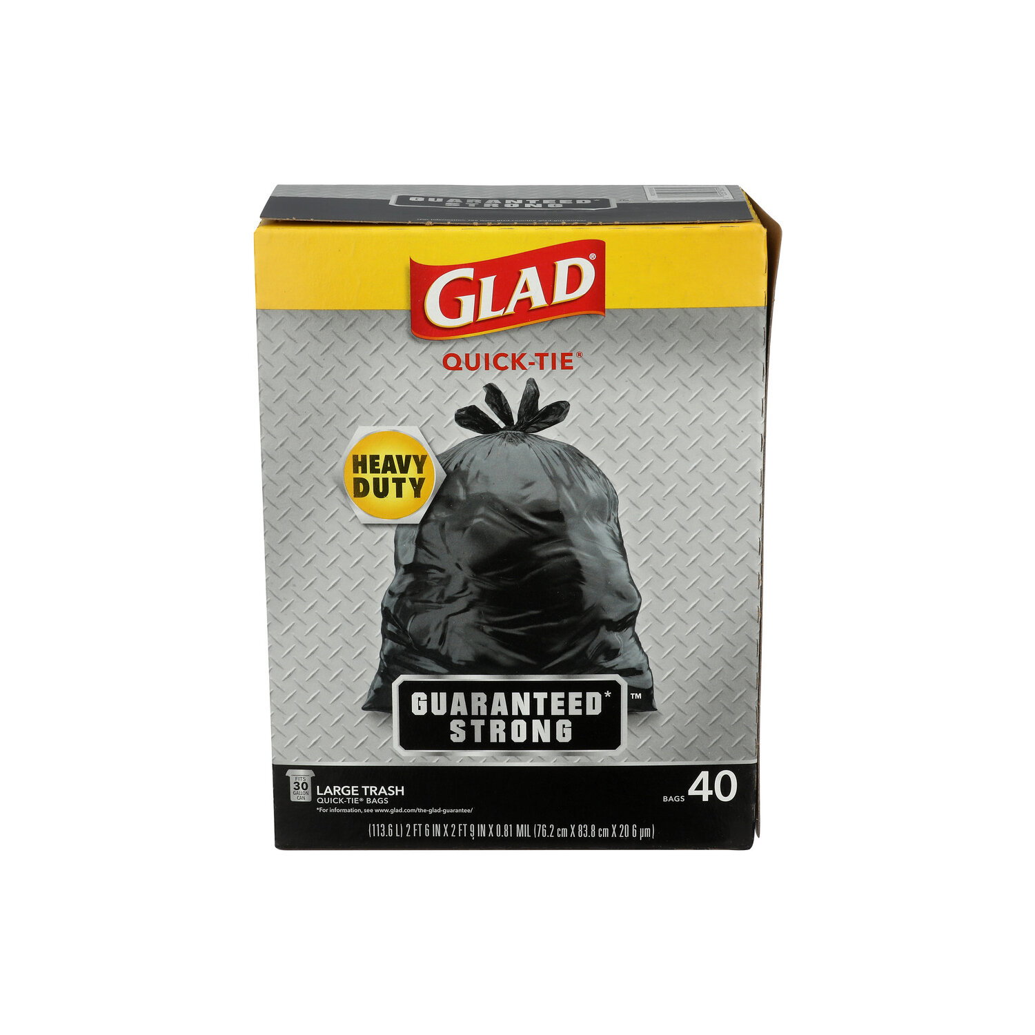 Glad Heavy Duty Large Trash Quick-Tie Bags - 40 Count Image 1 of 2