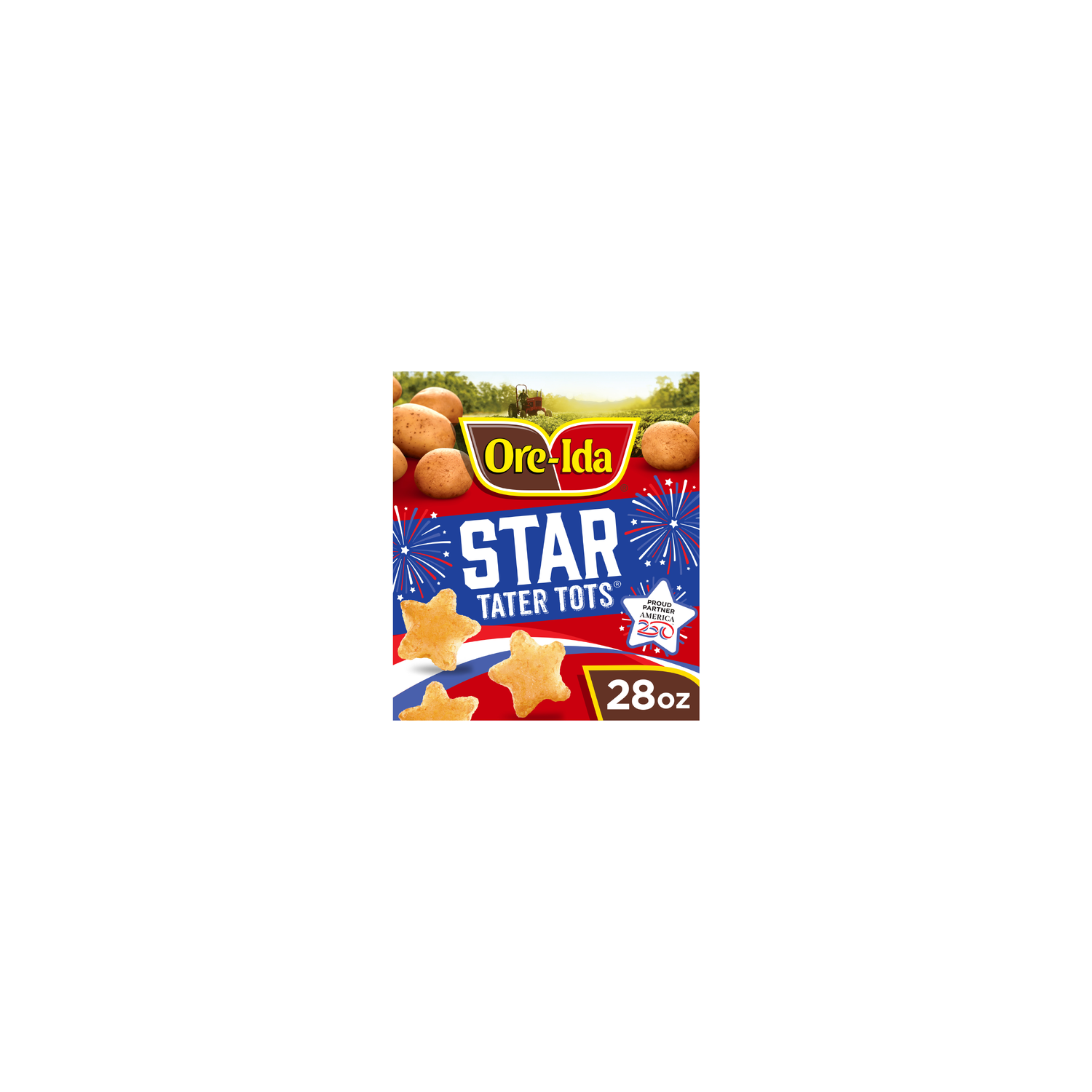 Ore-Ida Star Shaped Tater Tots Seasoned Shredded Frozen Potatoes - 28 Ounce Image 1 of 4
