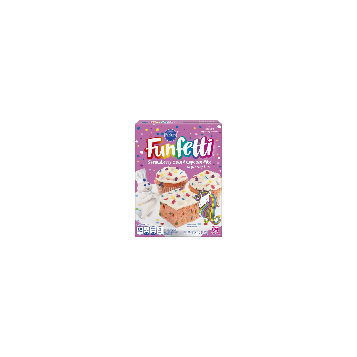 Pillsbury Funfetti Strawberry Cake Mix With Candy Bits, Box - 15.25 Ounce Image 1 of 2