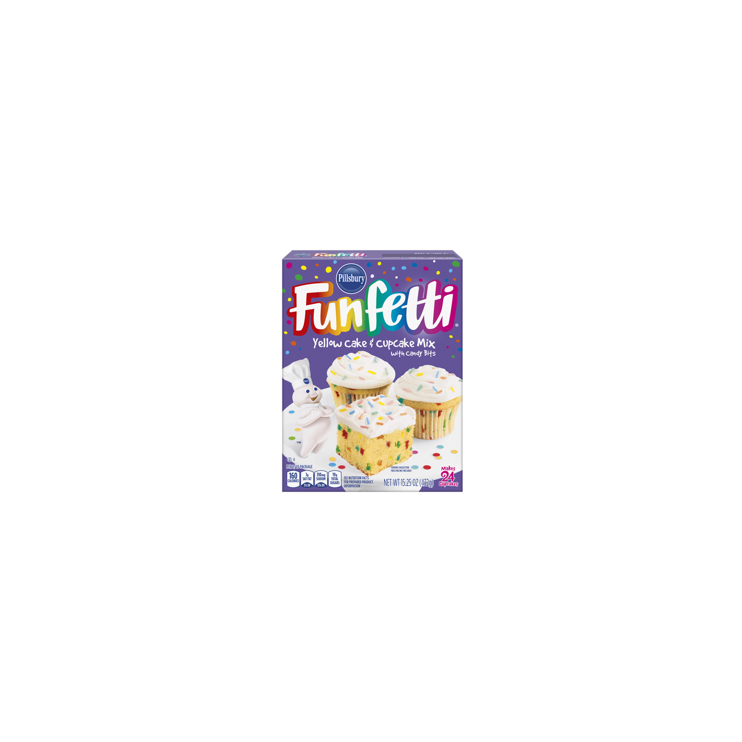 Pillsbury Funfetti Yellow Cake & Cupcake Mix - 15.25 Ounce Image 1 of 3