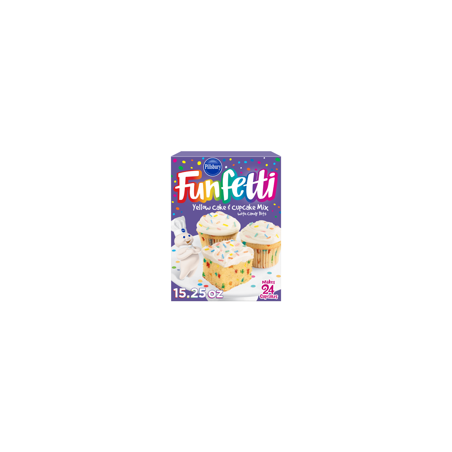 Pillsbury Funfetti Yellow Cake & Cupcake Mix - 15.25 Ounce Image 1 of 4