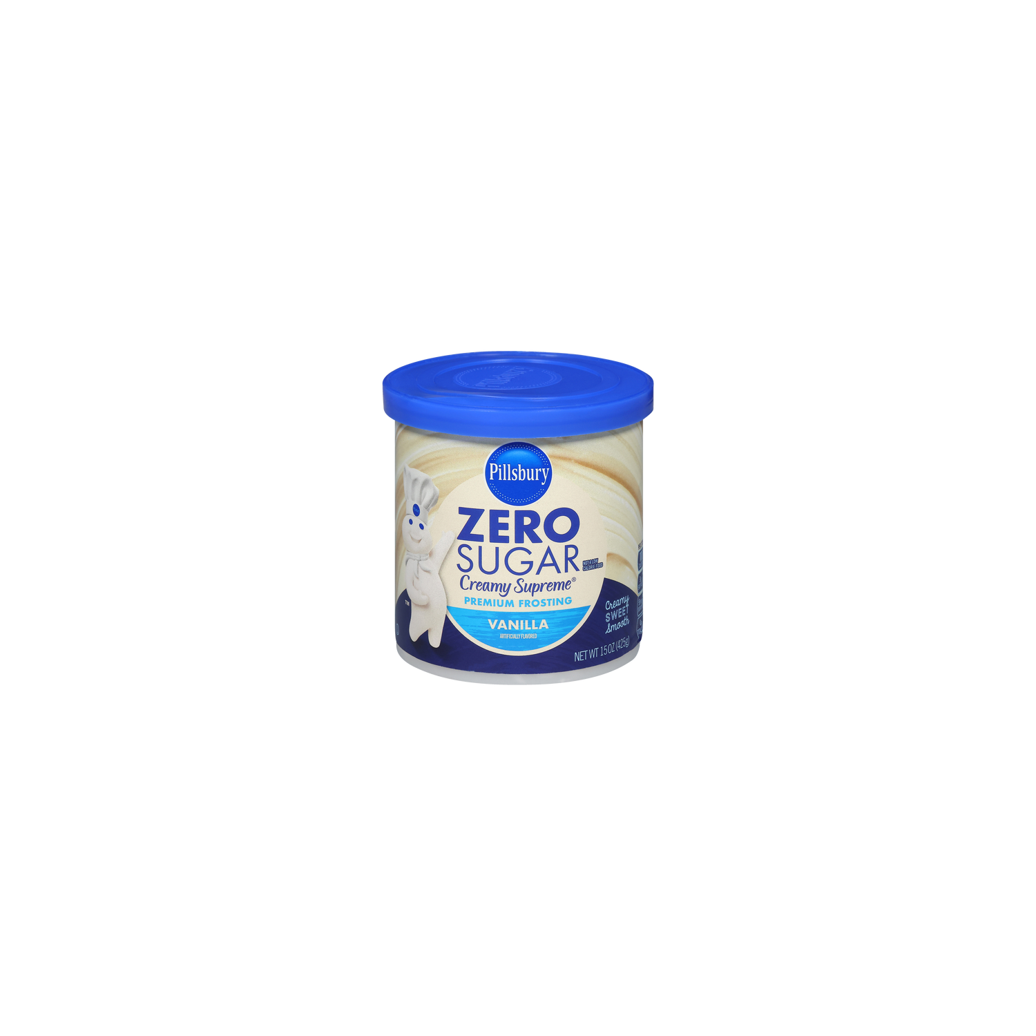 Pillsbury Zero Sugar Vanilla Frosting, Tub - 15 Ounce Image 1 of 2