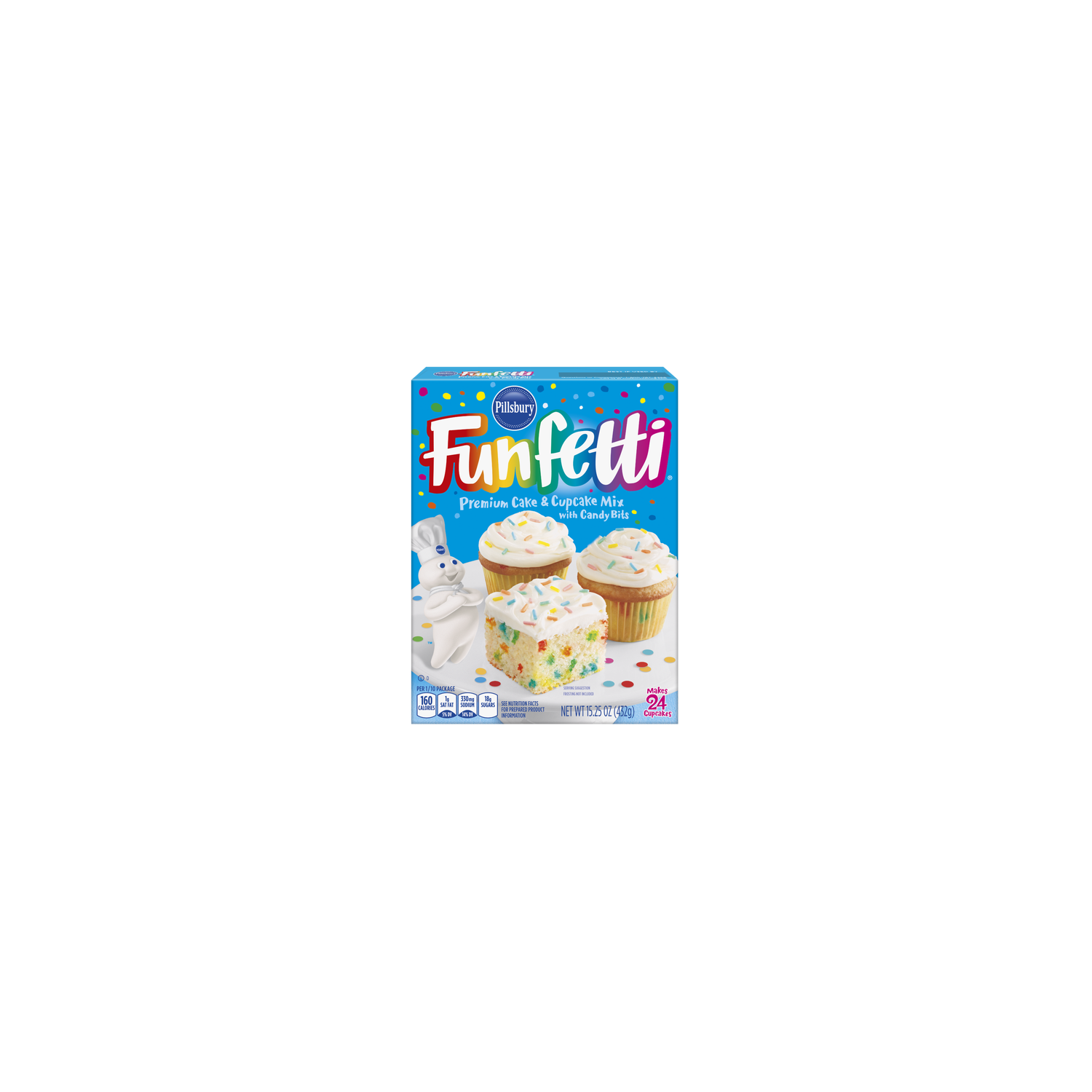 Pillsbury Funfetti Premium Cake & Cupcake Mix With Candy Bits - 15.25 Ounce Image 1 of 2