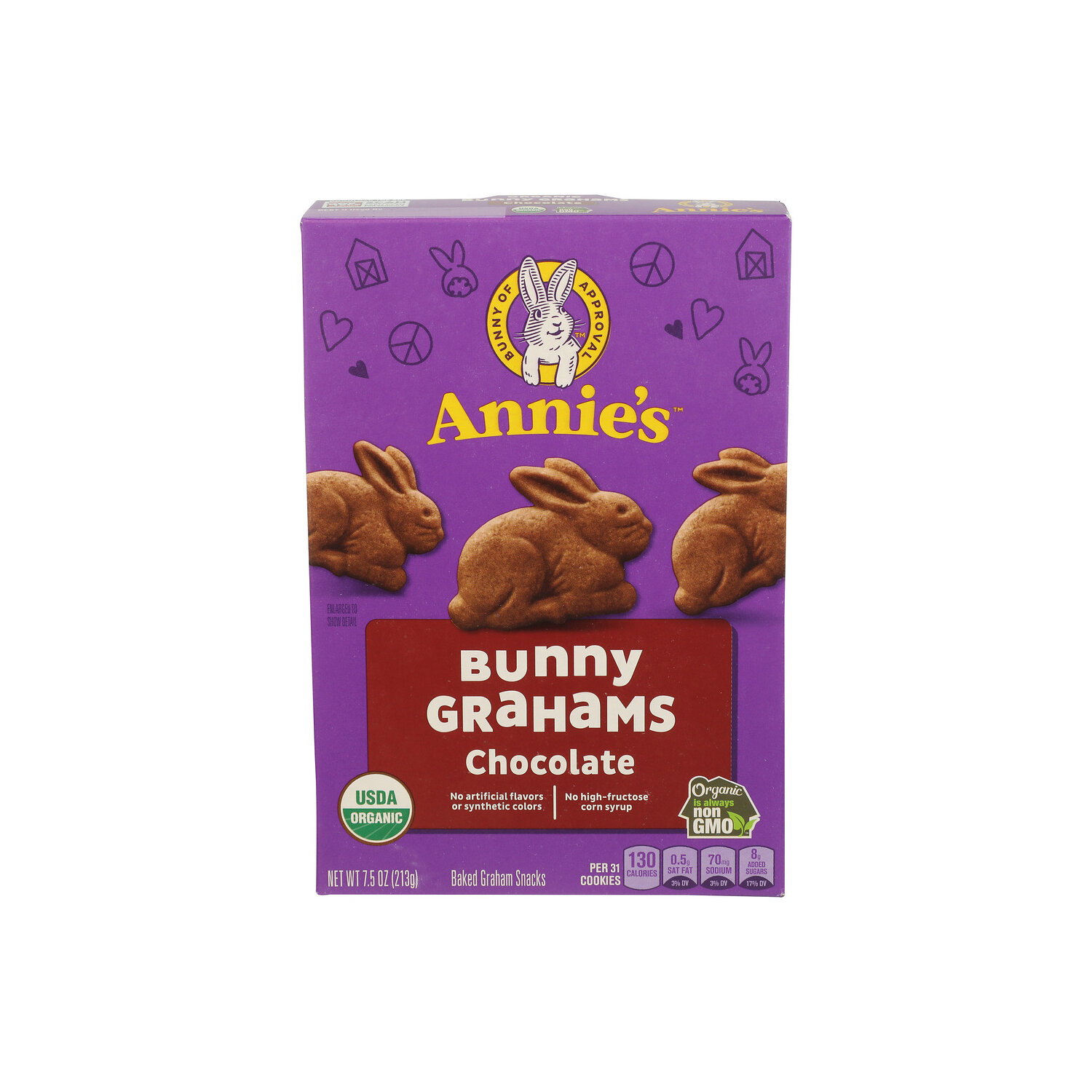 ANNIE's Homegrown Bunny Grahams Chocolate - 7.5 Ounce Image 1 of 4