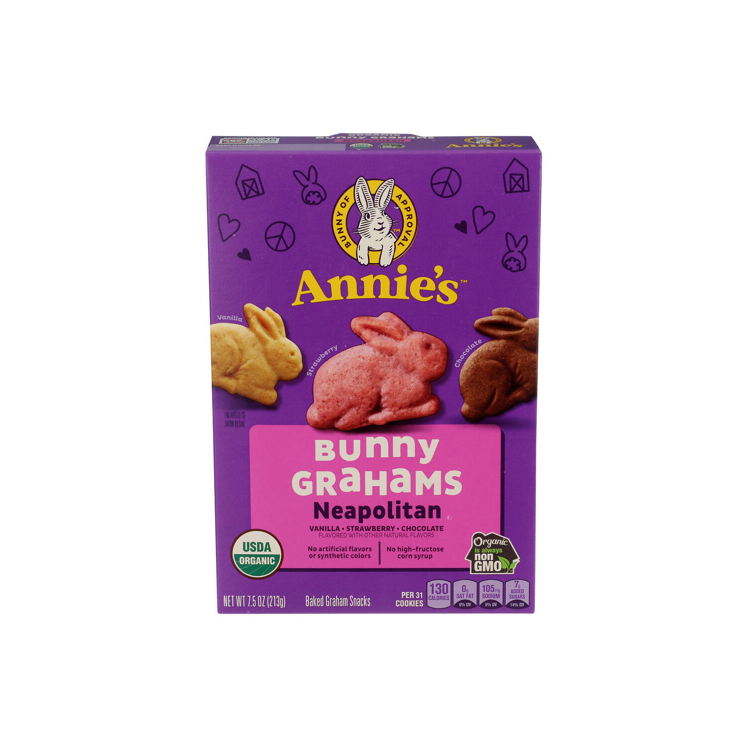 Annie's Organic Neapolitan Bunny Graham Crackers - 7.5 Ounce