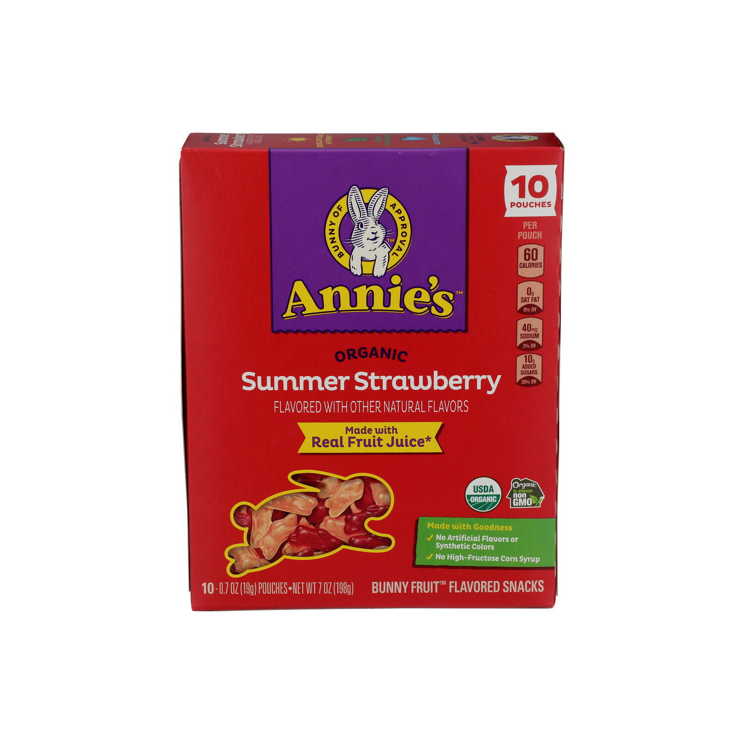 Annie's Organic Summer Strawberry Fruit Snacks - 0.7 Ounce - 10 Count Image 1 of 4