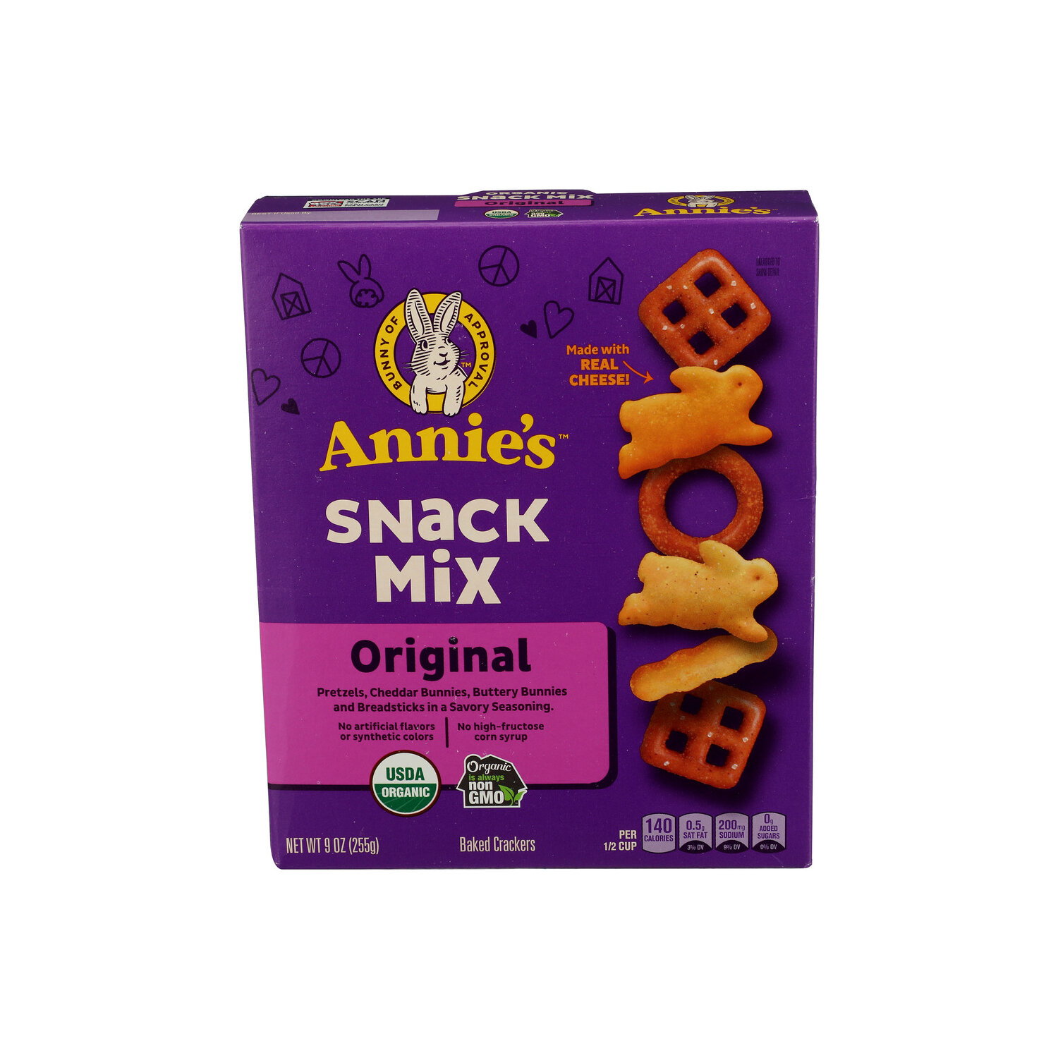 Annie's Homegrown Snack Mix Baked Cheddar Crackers & Pretzels - 9