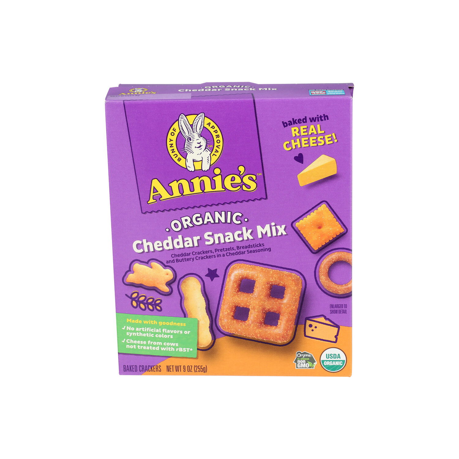 Annie's Homegrown Baked Cheddar Crackers, Buttery Rich Crackers