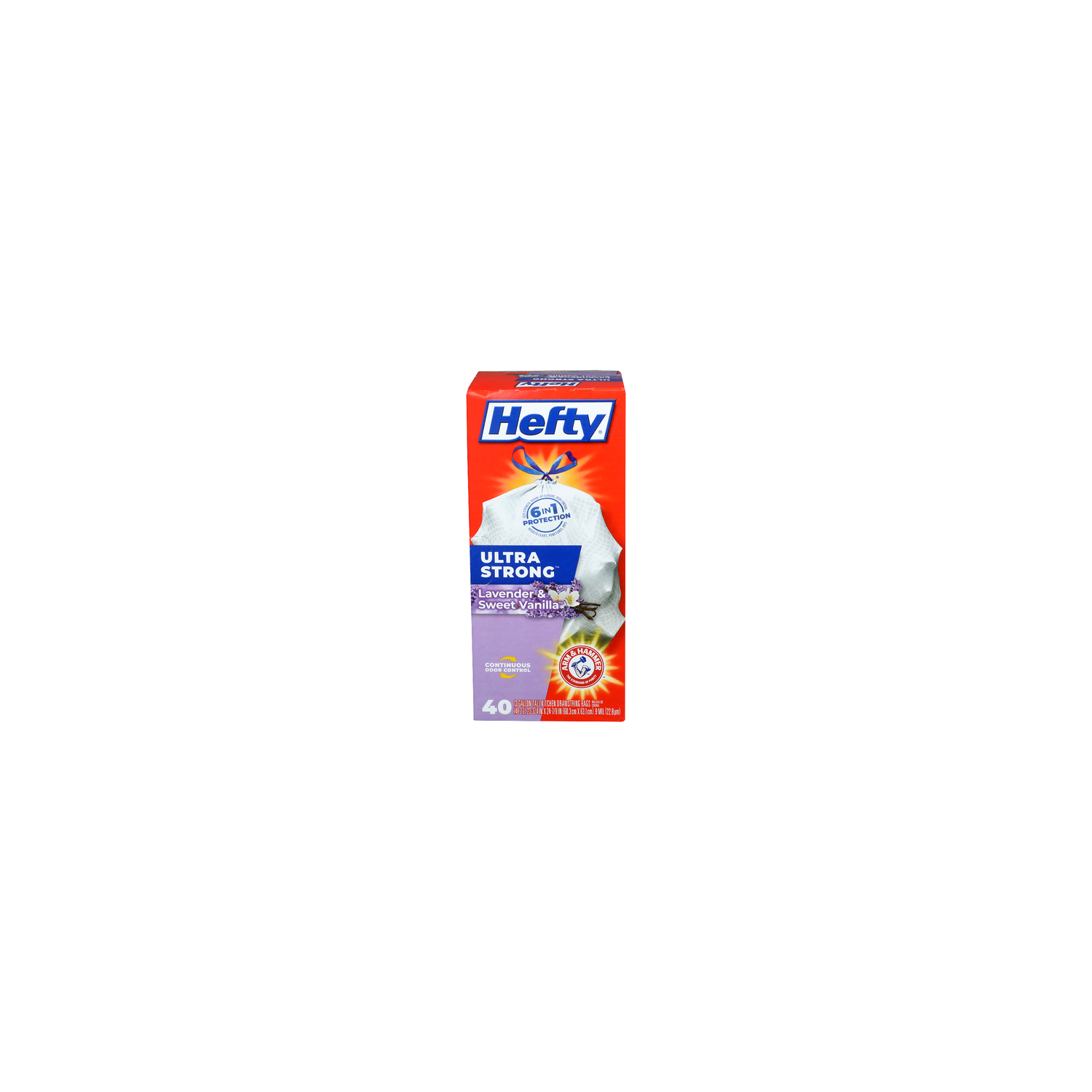 Hefty Lavender & Sweet Vanilla Ultra Strong Kitchen Trash Bags - 13 Gallon - 40 Count Image 1 of 2