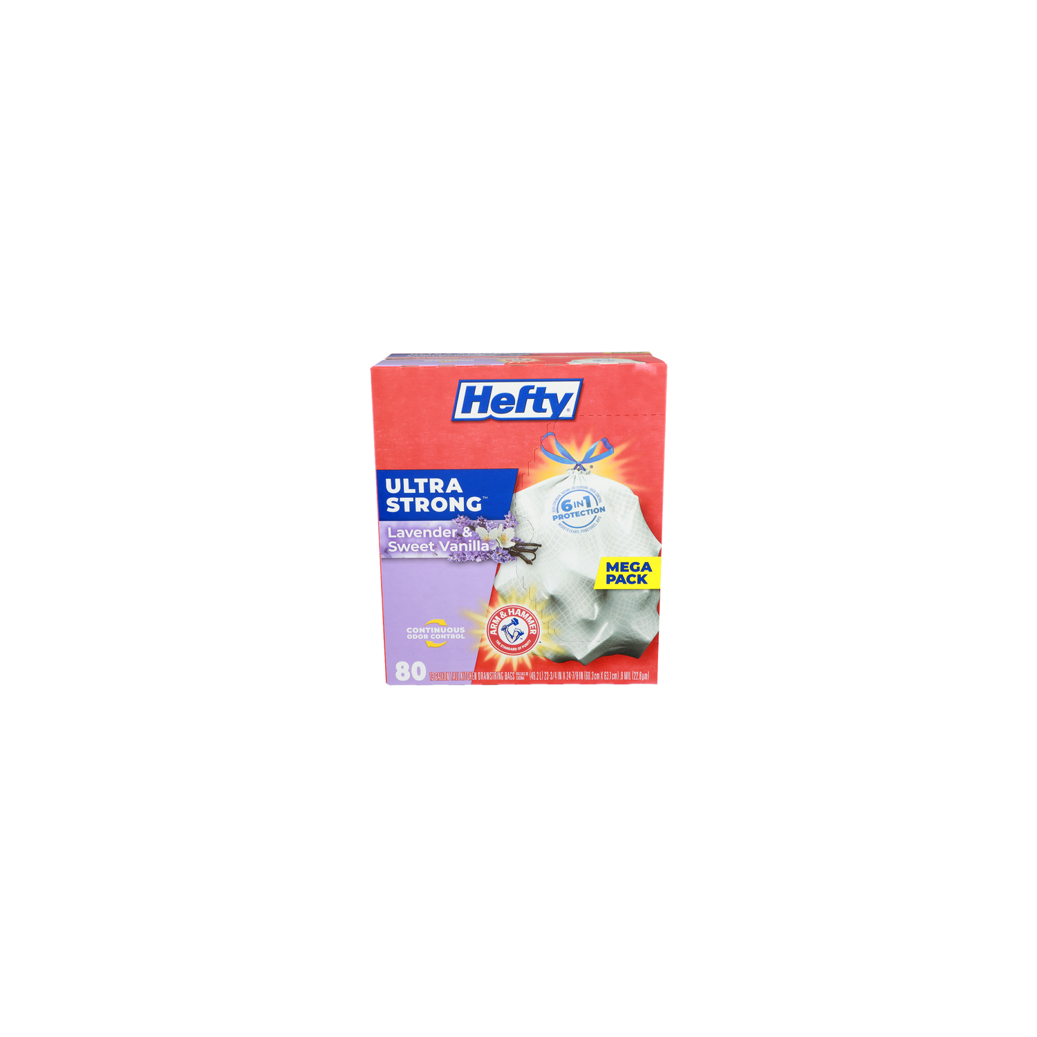 Hefty Lavender & Sweet Vanilla Ultra Strong Kitchen Drawstring Bags - 13 Gallon - 80 Count Image 1 of 2