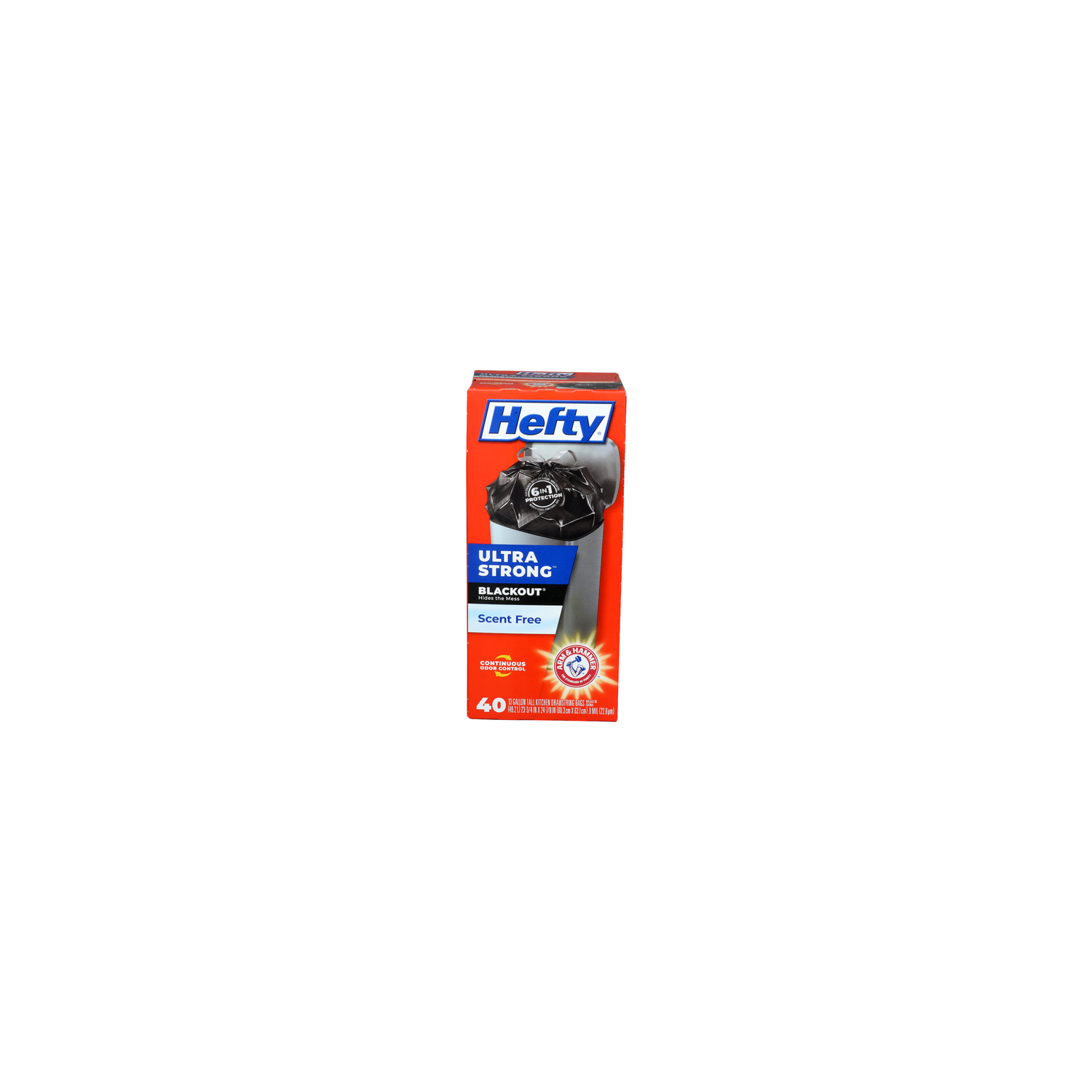 Hefty Scent Free Ultra Strong Blackout Drawstring Bags - 13 Gallon - 40 Count Image 1 of 2