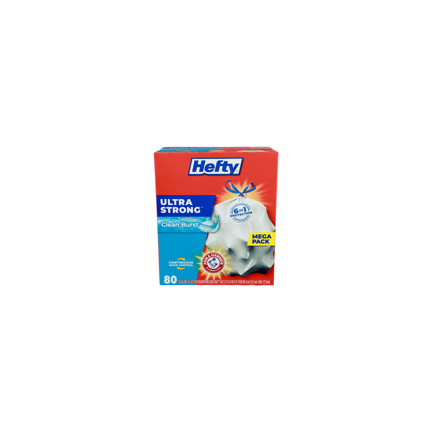 Hefty Ultra Strong Tall Kitchen Drawstring Bags - 13 Gallon - 80 Count Image 1 of 2