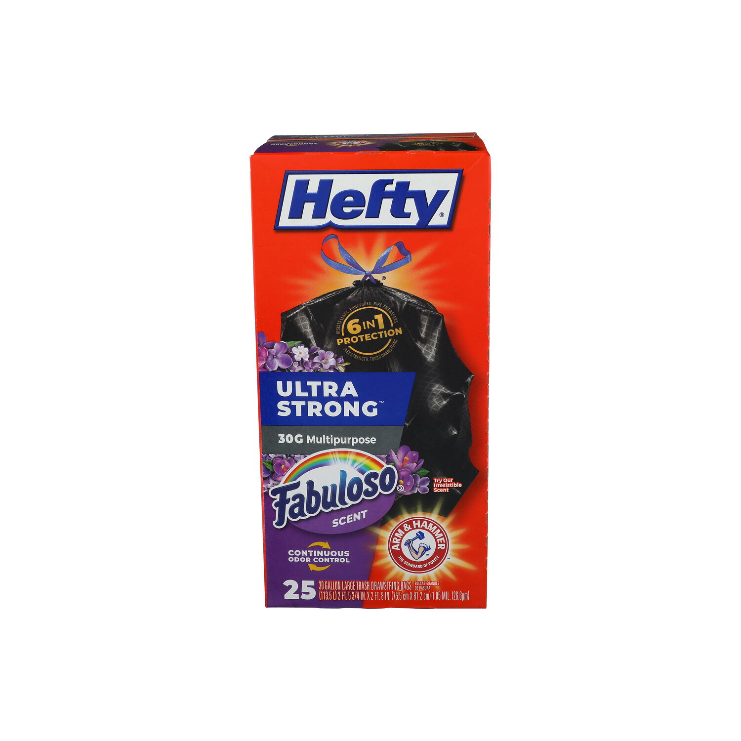 Hefty Trash Bags, Drawstring, Fabuloso Scent, Large - 25 Count Image 1 of 2