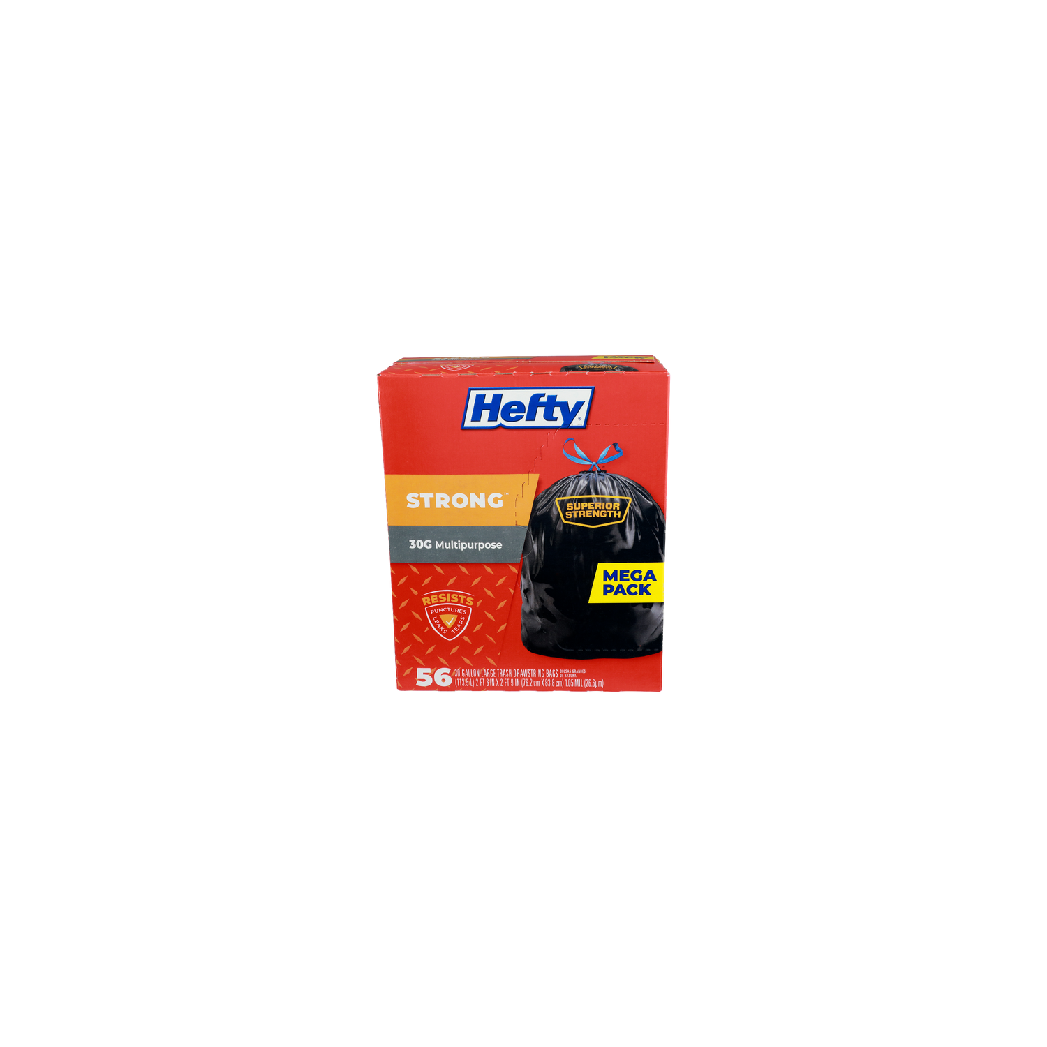 Hefty Strong Multipurpose Large Trash Drawstring Bags - 30 Gallon - 56 Count Image 1 of 2