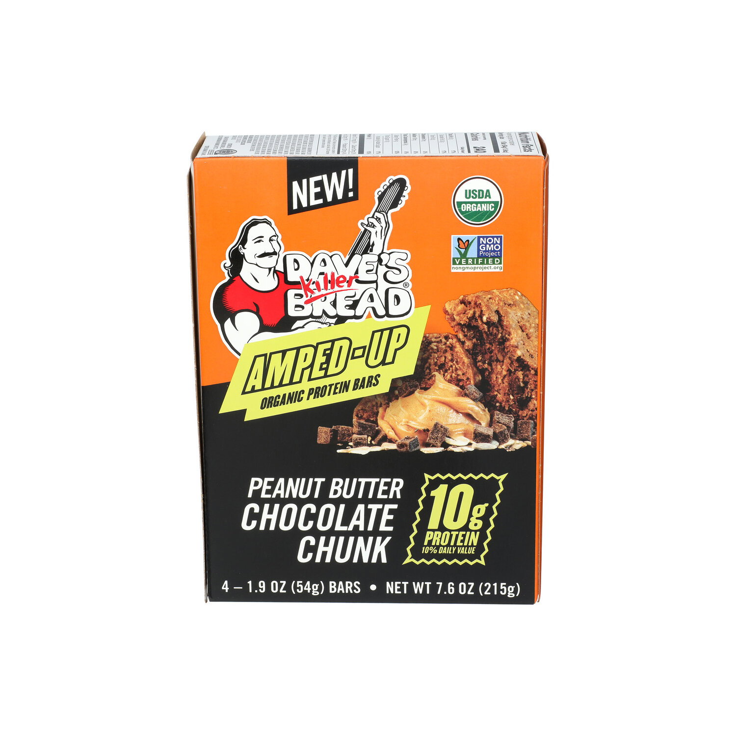 DAVE's Killer Bread Amped-Up Protein Bars Peanut Butter Chocolate Chunk - 1.9 Ounce - 4 Count Image 1 of 3