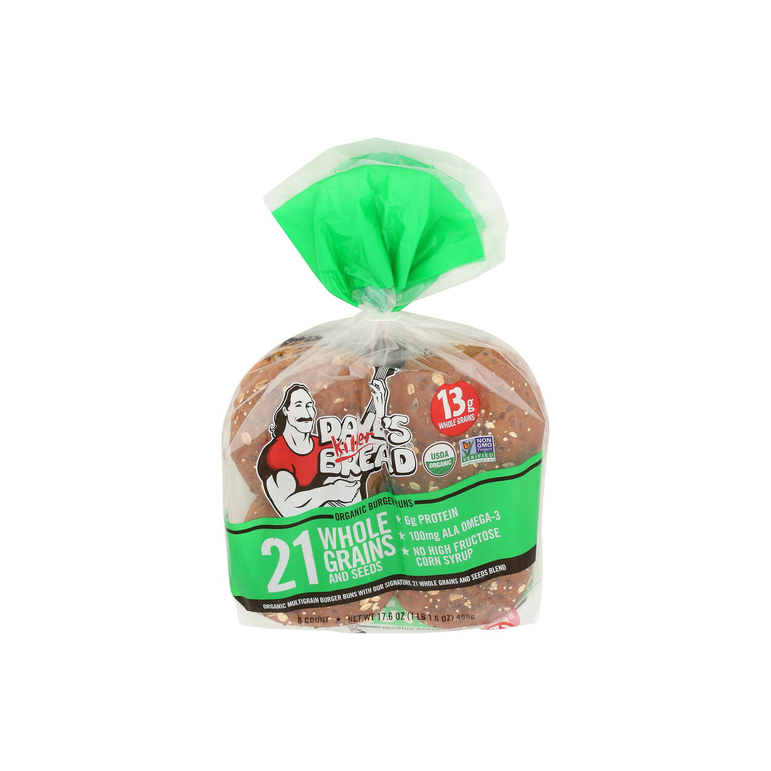 Dave's Killer Bread Organic 21 Whole Grain & Seeds Hamburger Buns - 2.2 Ounce - 8 Count Image 1 of 4