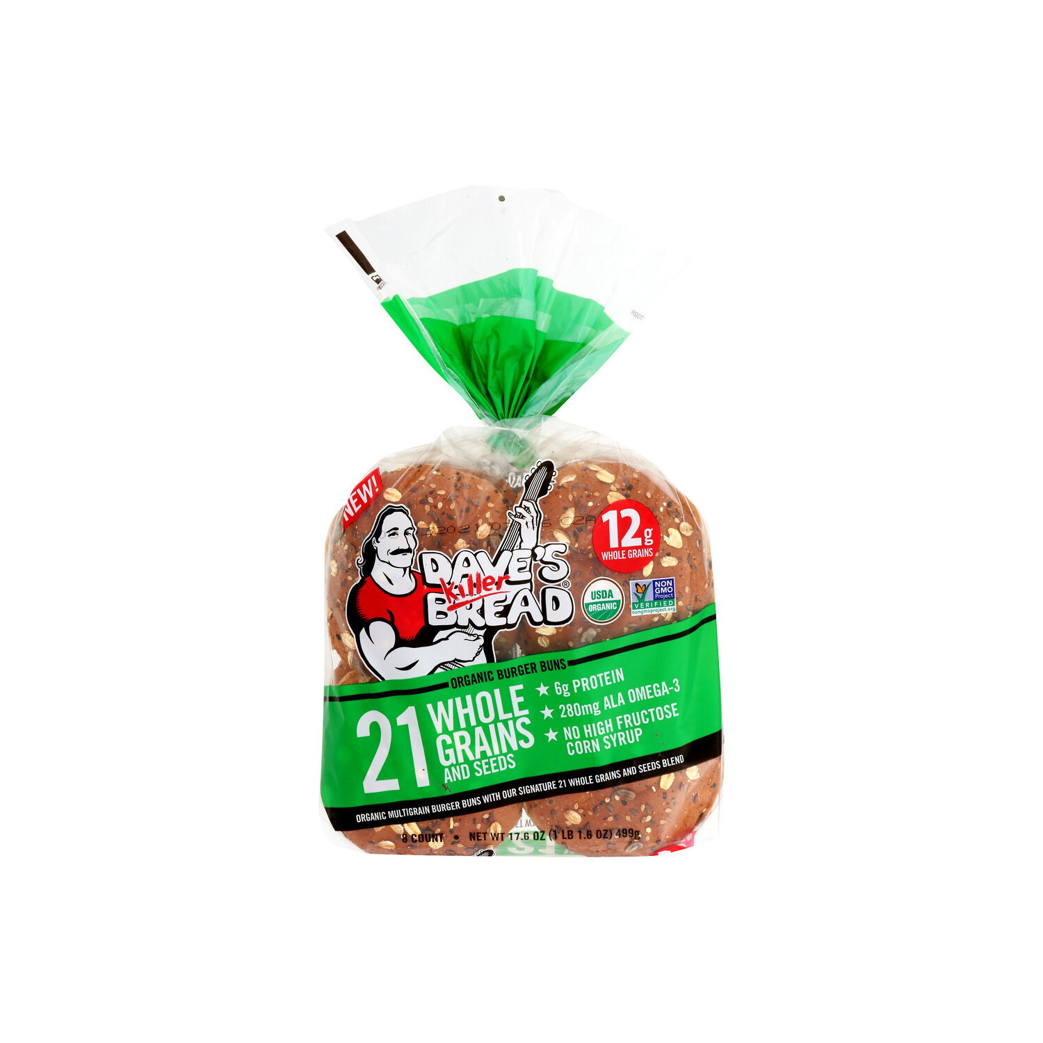 Dave's Killer Bread Organic 21 Whole Grain & Seeds Hamburger Buns