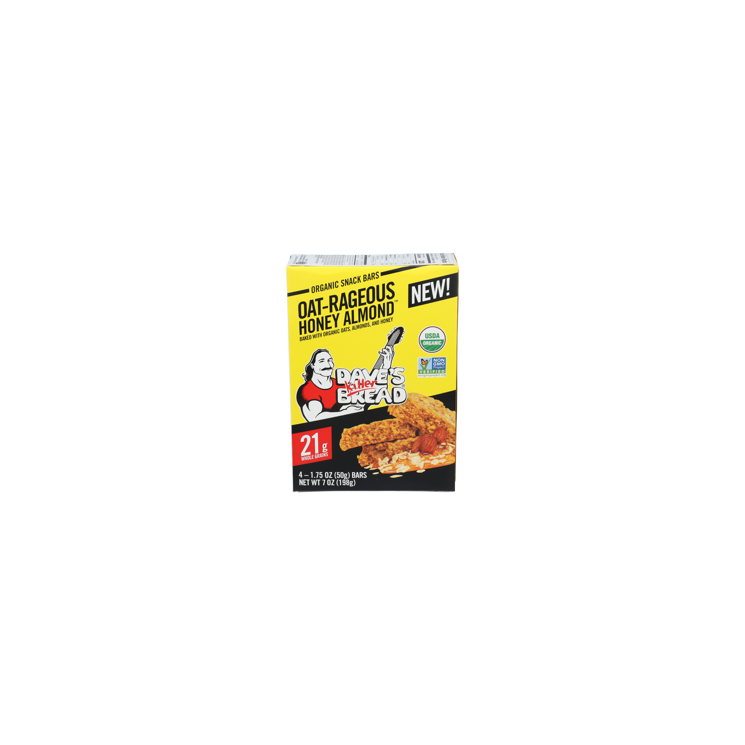 Dave's Killer Bread Oat-Rageous Organic Honey Almond Snack Bars - 1.75 Ounce - 4 Count Image 1 of 3