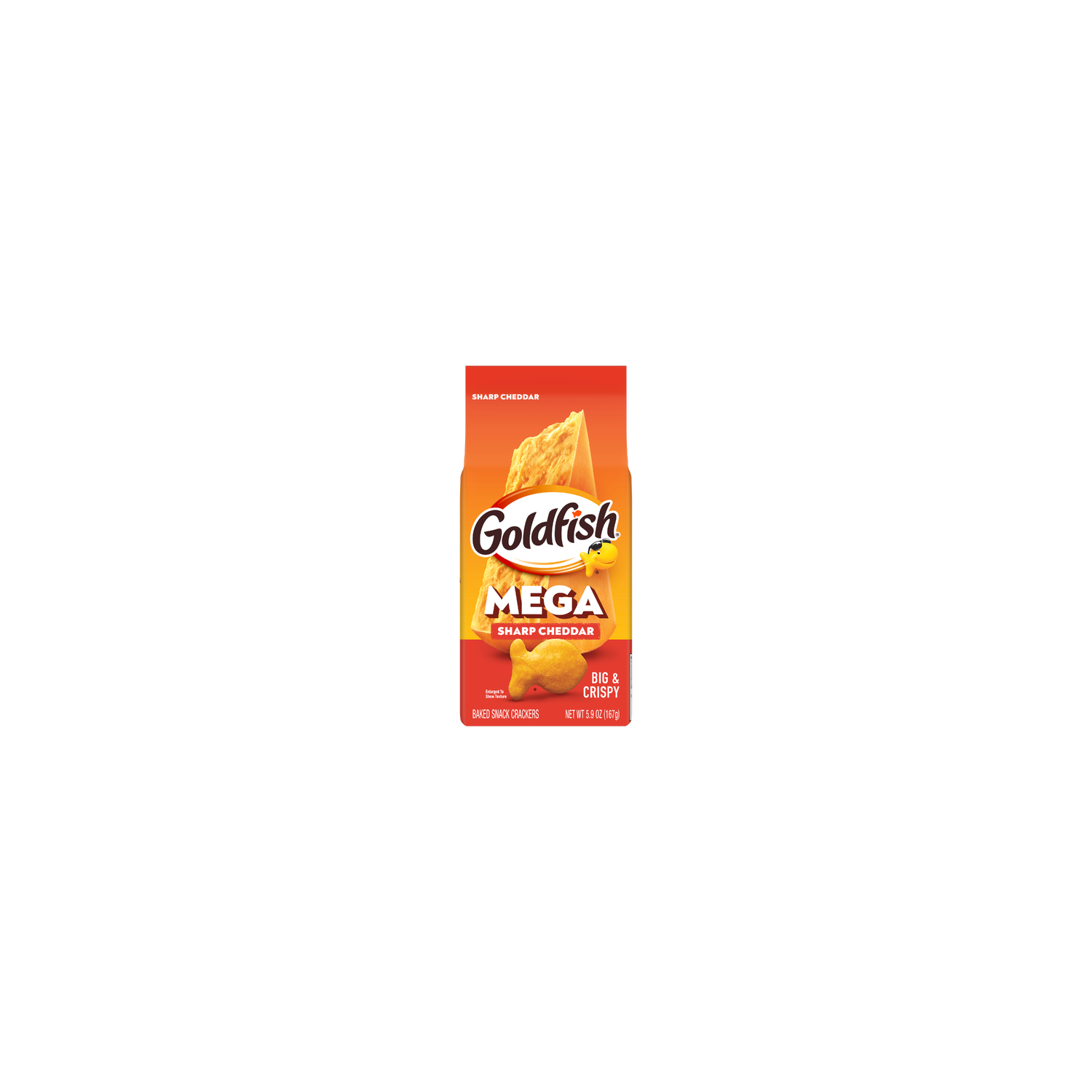 Pepperidge Farm Goldfish Mega Bites Sharp Cheddar Cheese Crackers, Bag - 5.9 Ounce Image 1 of 2