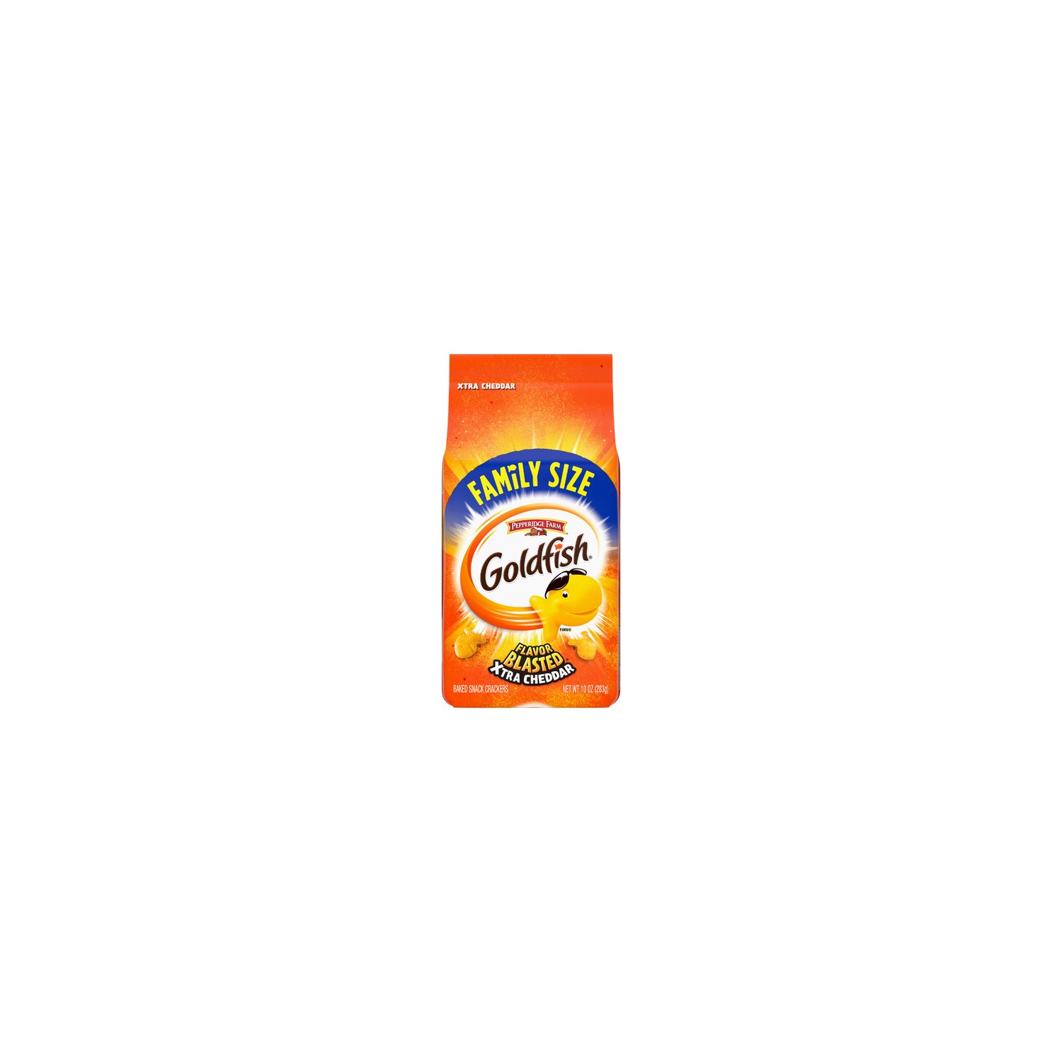 Pepperidge Farm Goldfish Crackers, Flavor Blasted Xtra Cheddar Family Size, Bag - 10 Ounce Image 1 of 2
