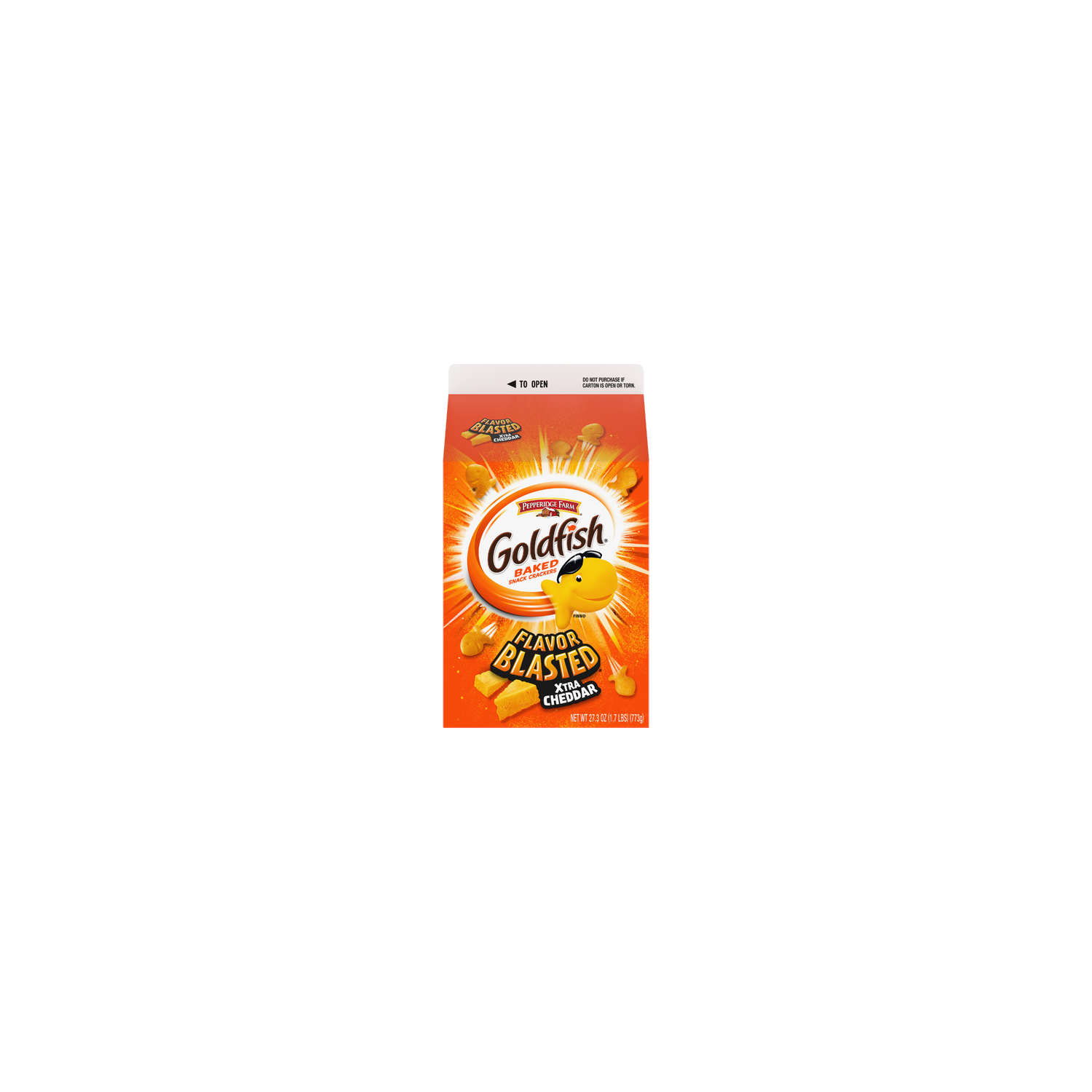 Pepperidge Farm Goldfish Flavor Blasted Xtra Cheddar Cheese Crackers, Carton - 27.3 Ounce Image 1 of 2